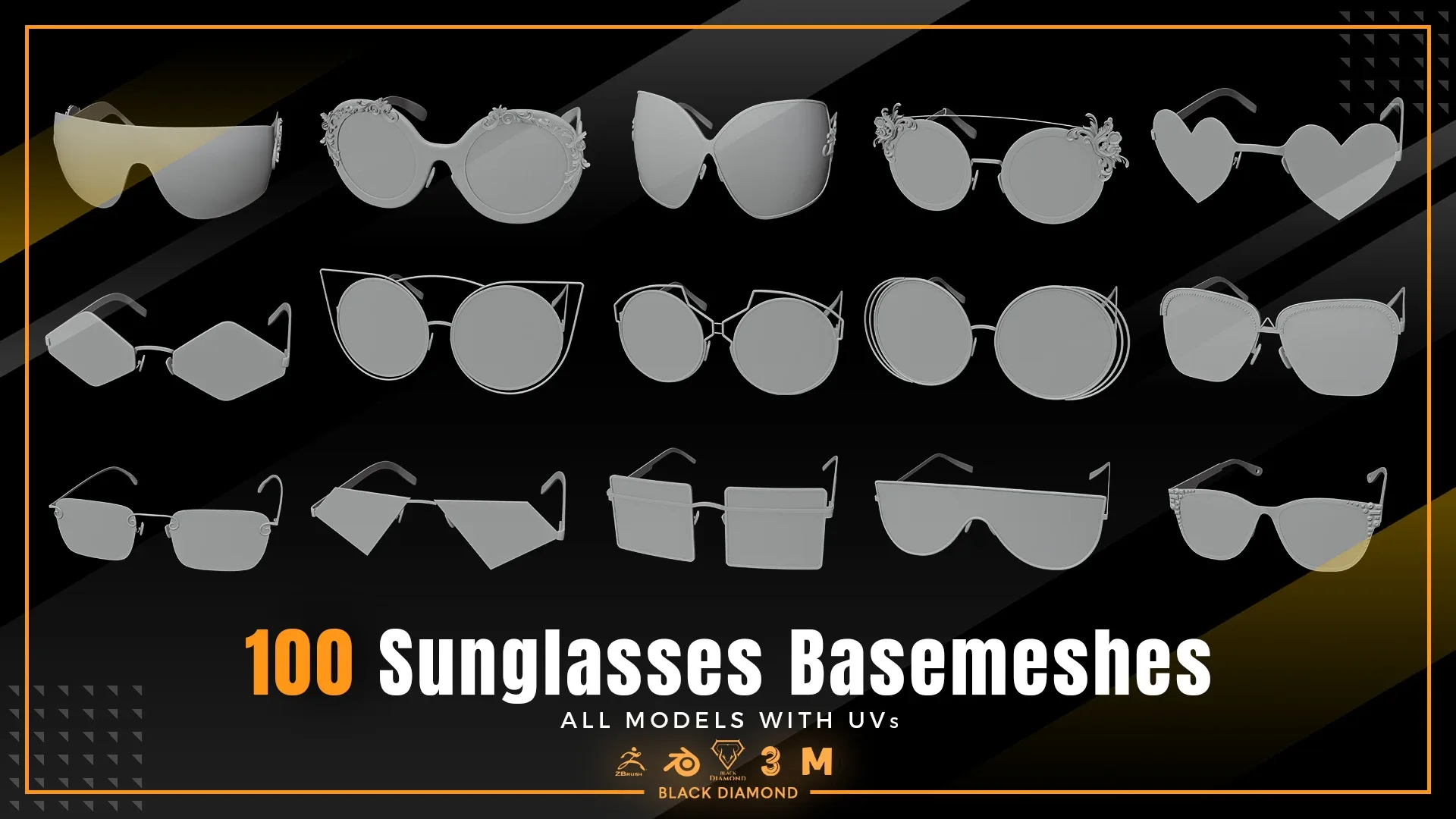 100 Sunglasses Basemeshes