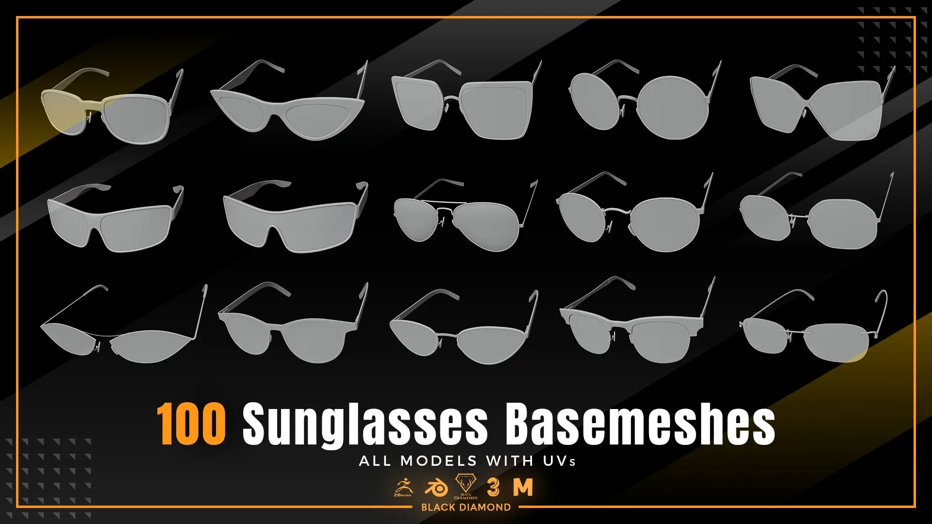 100 Sunglasses Basemeshes