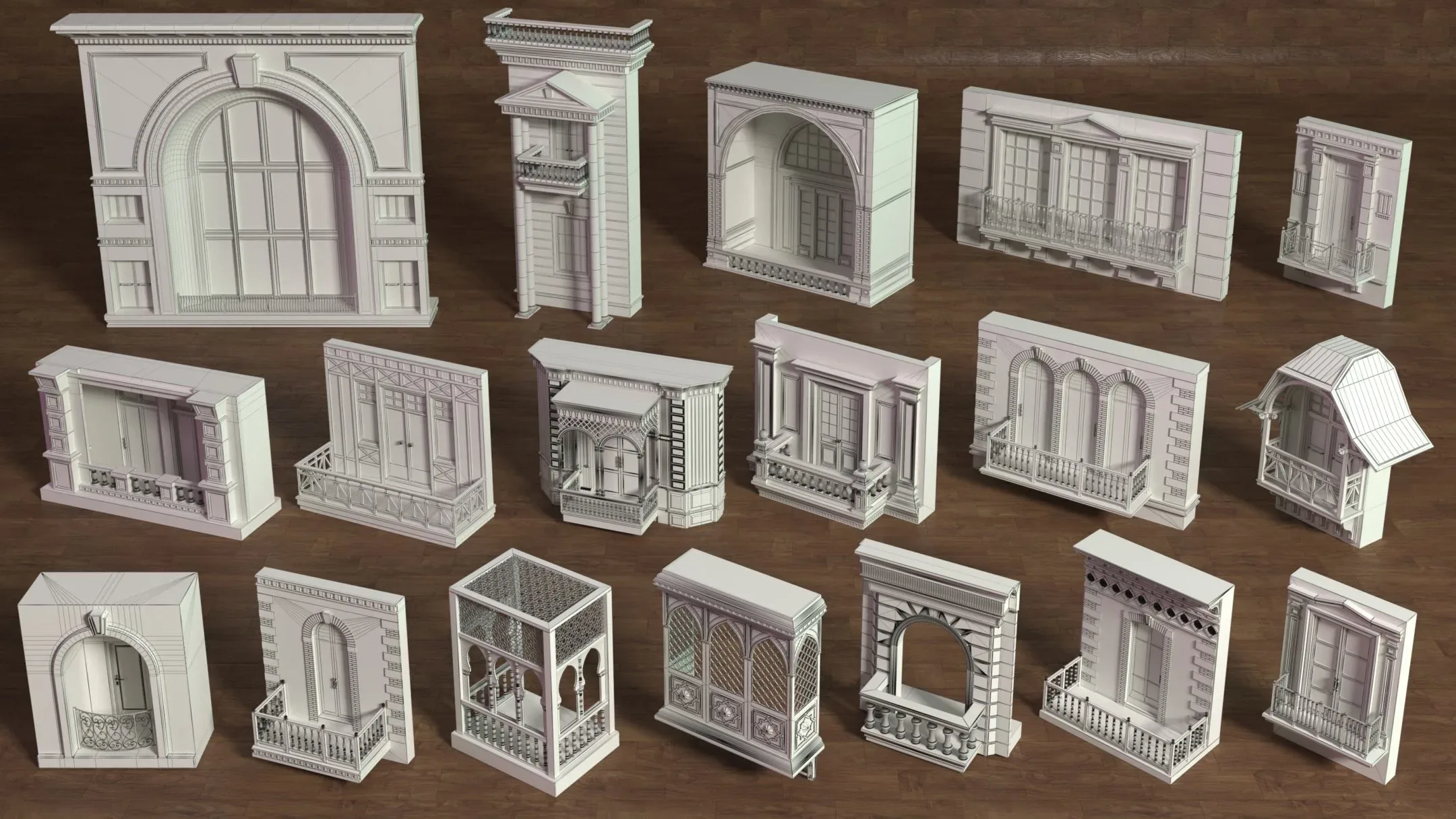 Building Facade Collection 6 - 18 pieces