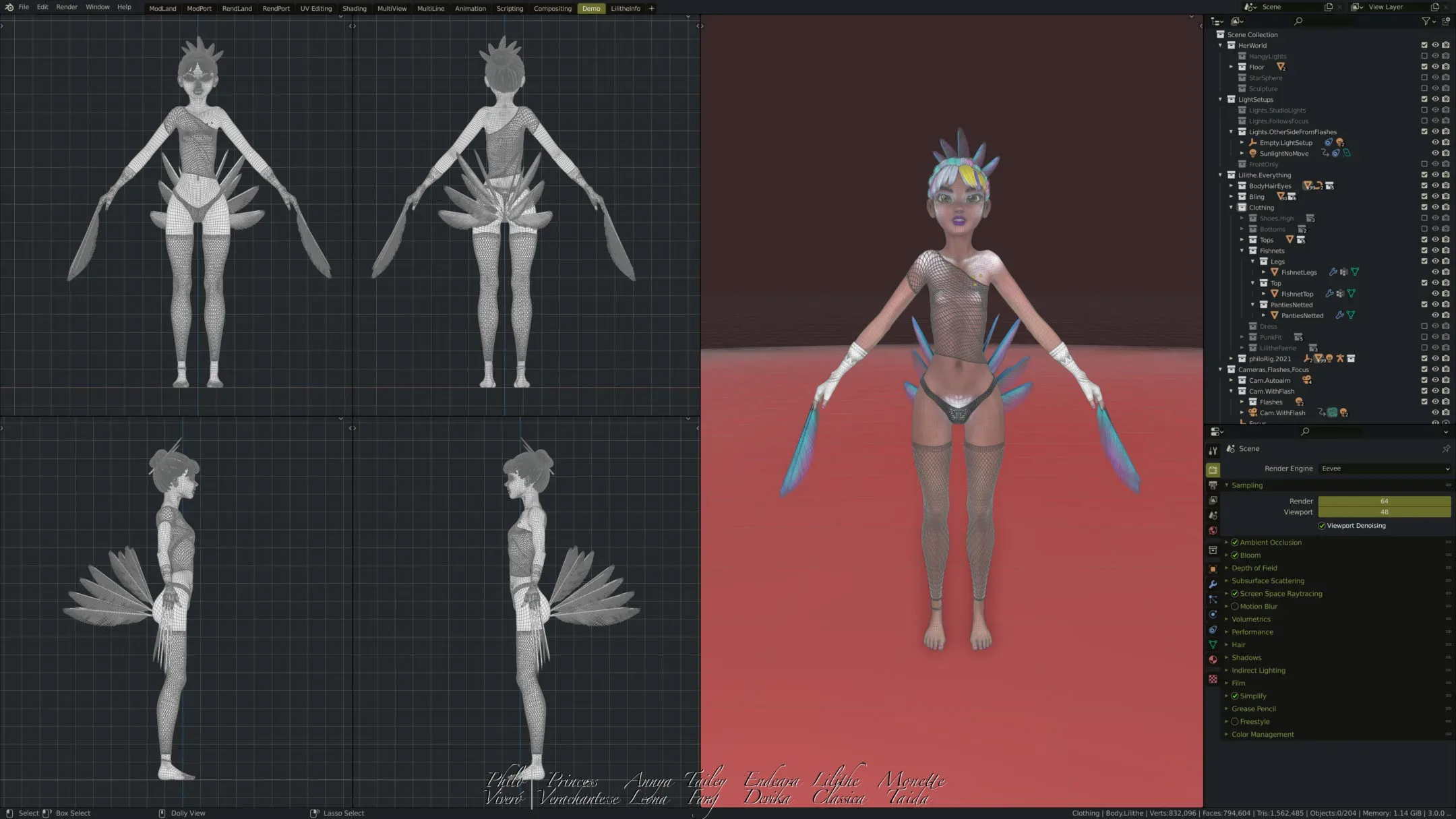 Lilithe Classica, Thin Asian Girl - Female Rigged Character