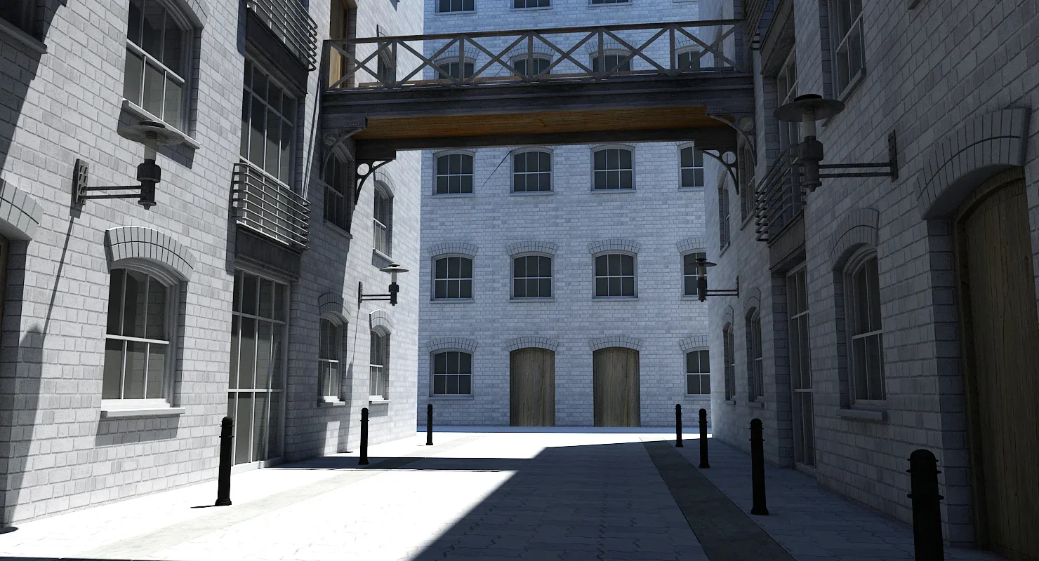 3D Alley Way Textured