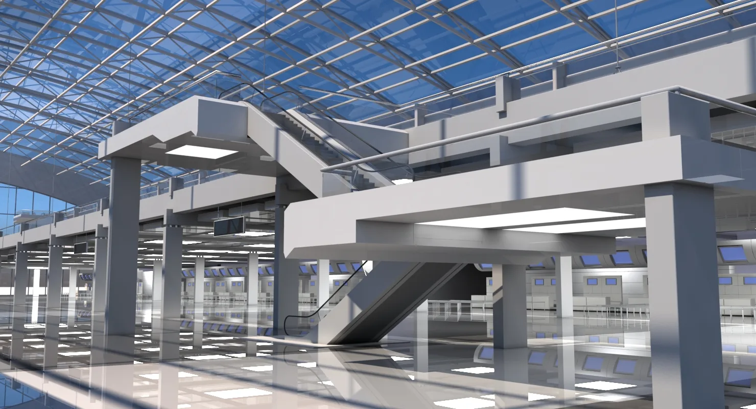 3D Airport Check In Interior