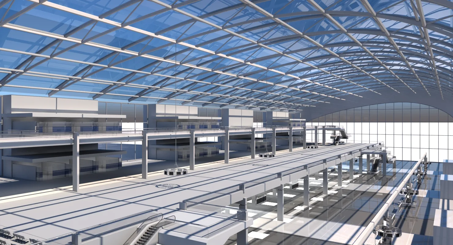 3D Airport Check In Interior