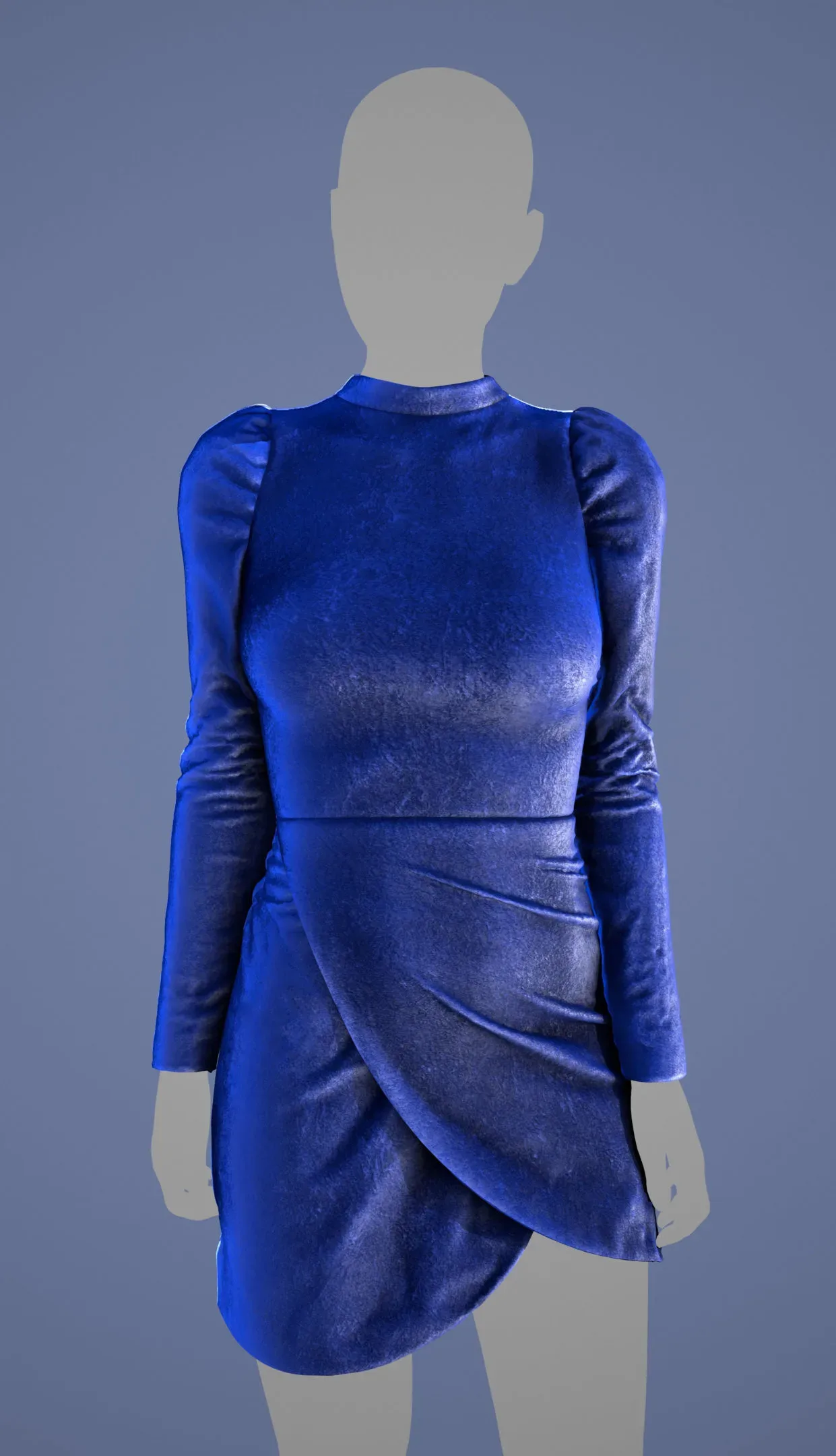 Blue Velvet Dress