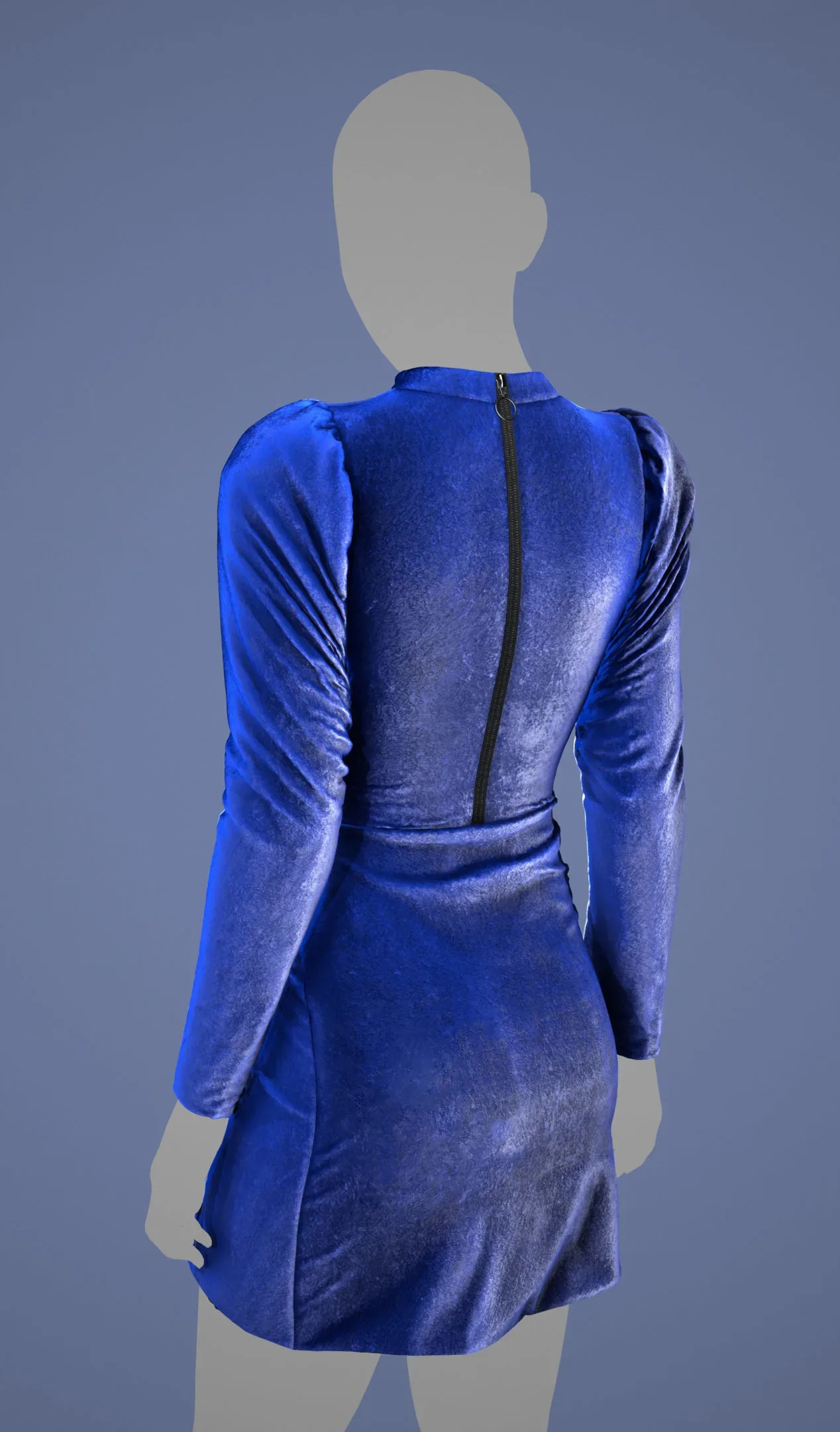 Blue Velvet Dress