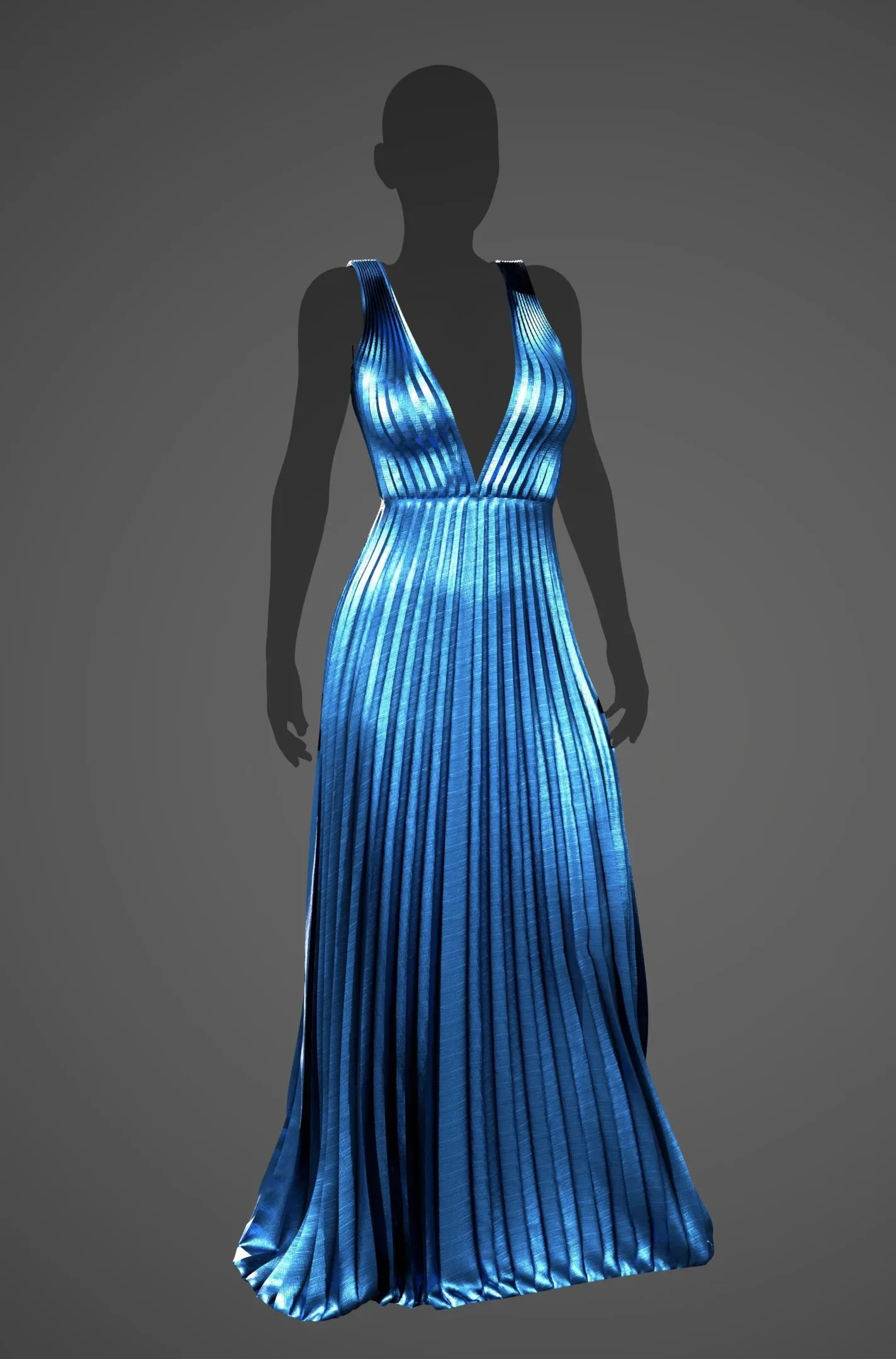 Long Pleated Dress