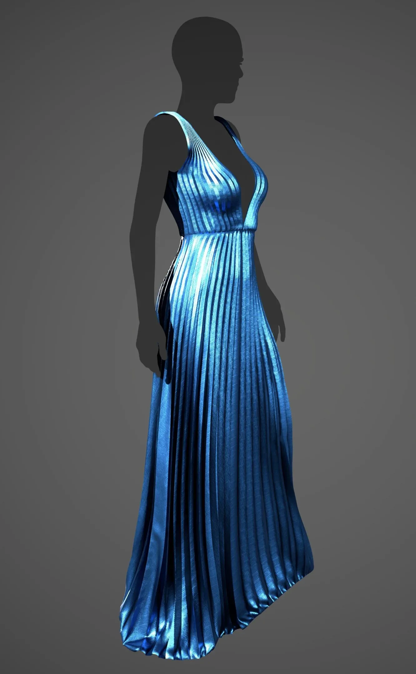 Long Pleated Dress