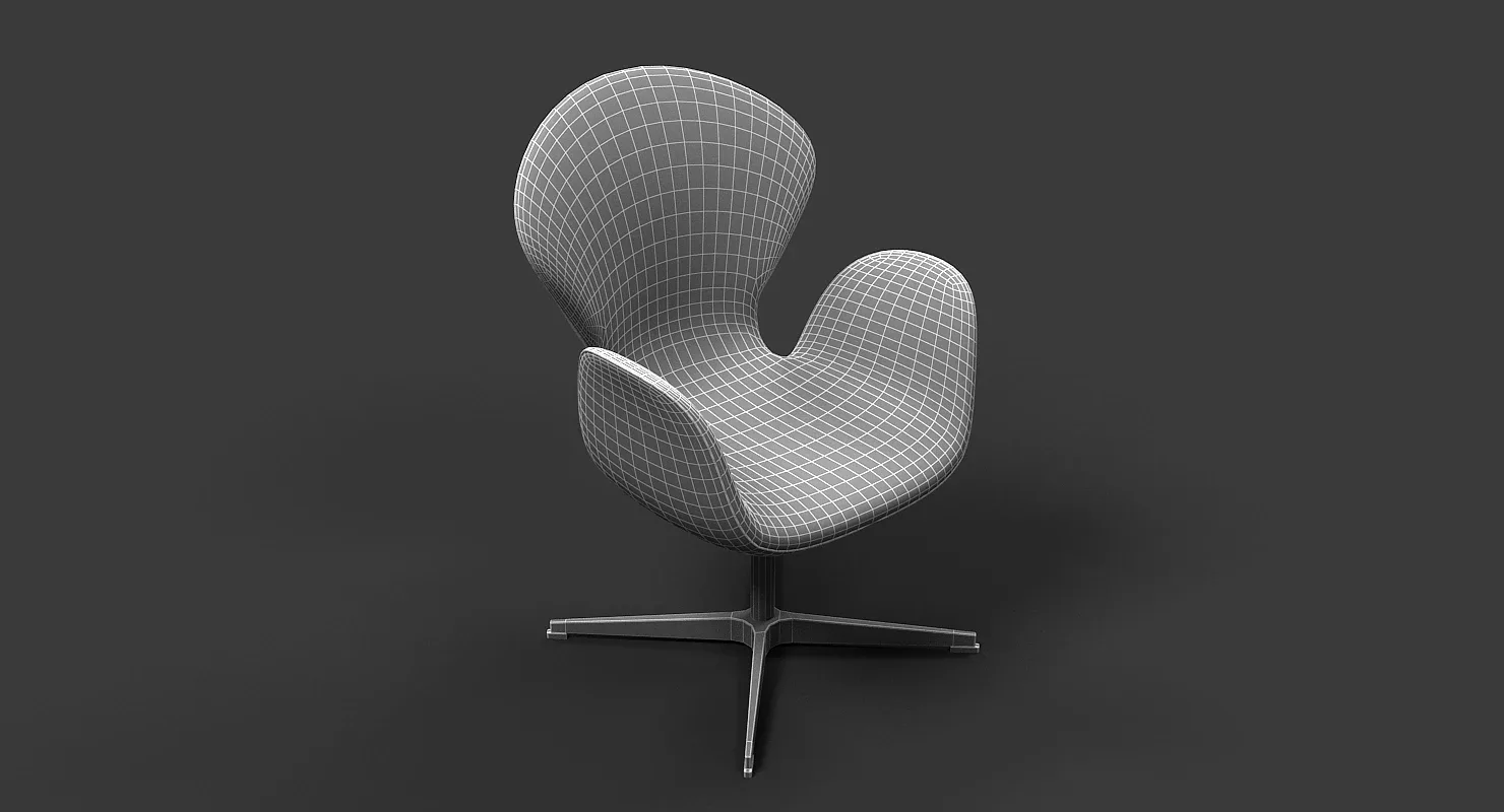 3D Jacobsen Swan Chair FlippedNormals