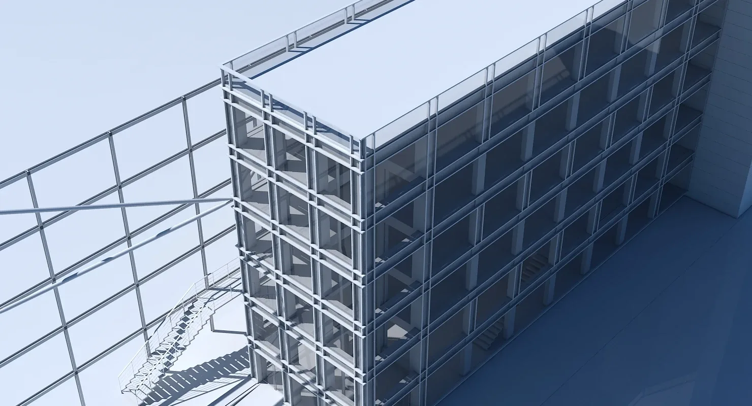 3D Commercial Building Facade 08