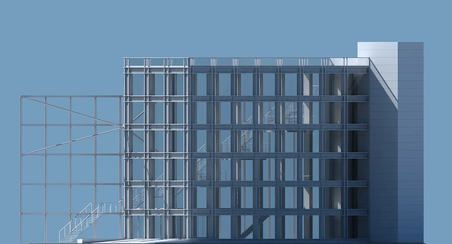 3D Commercial Building Facade 08