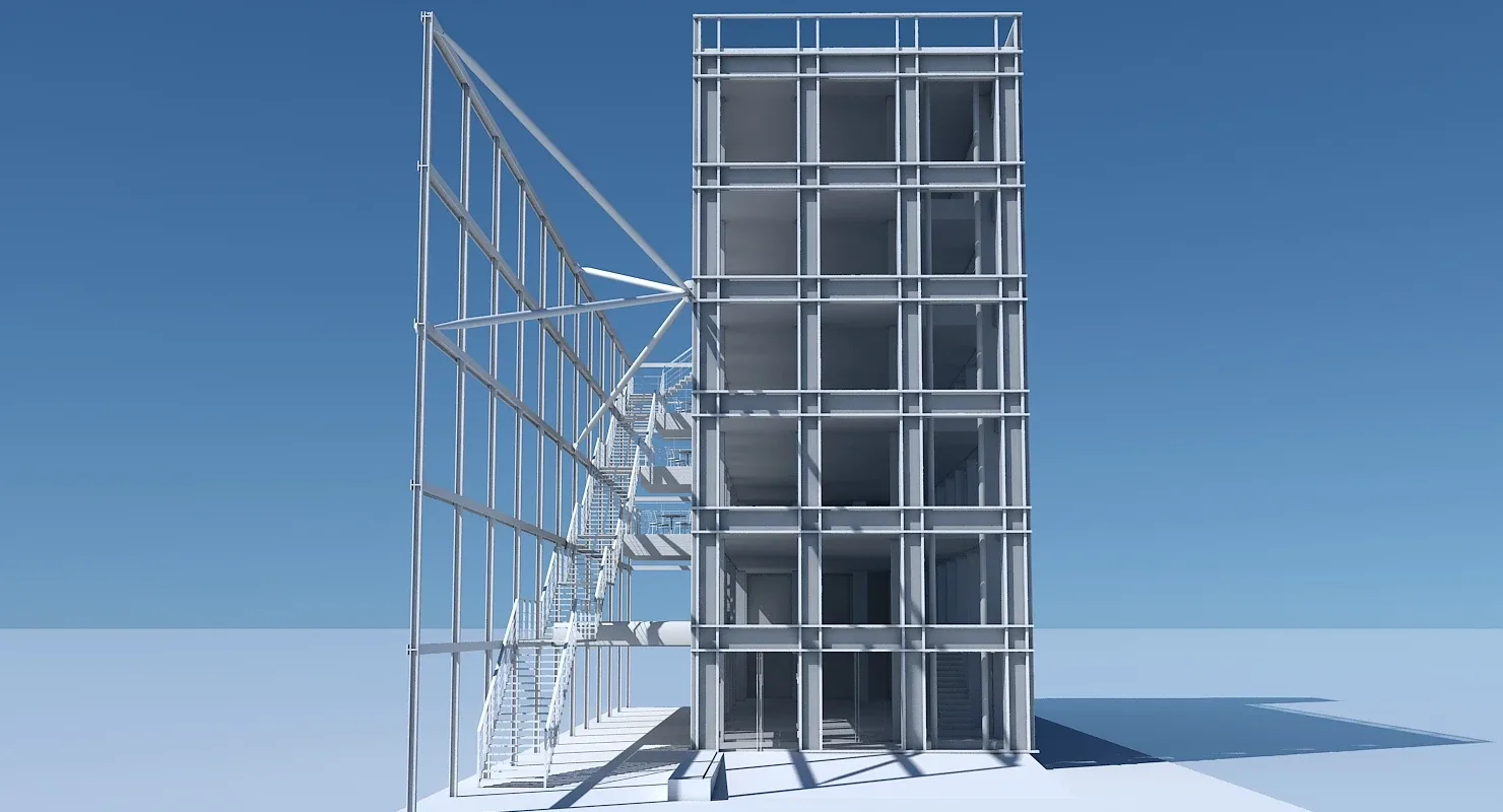 3D Commercial Building Facade 08