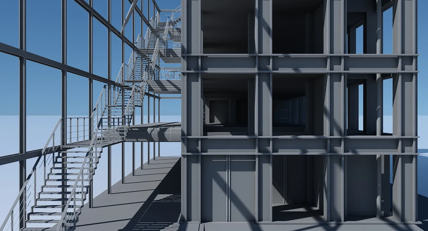3D Commercial Building Facade 08