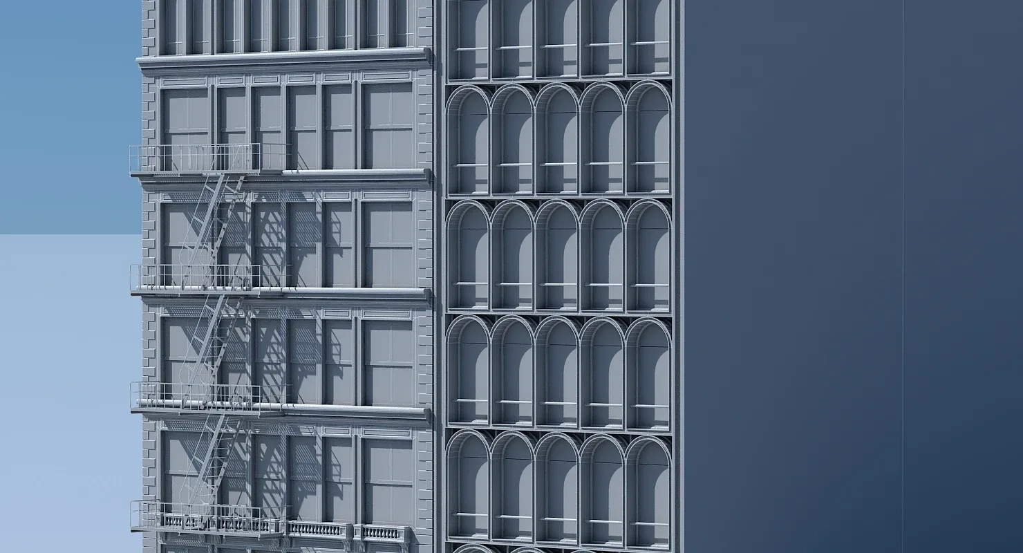 3D Commercial Building Facade 10