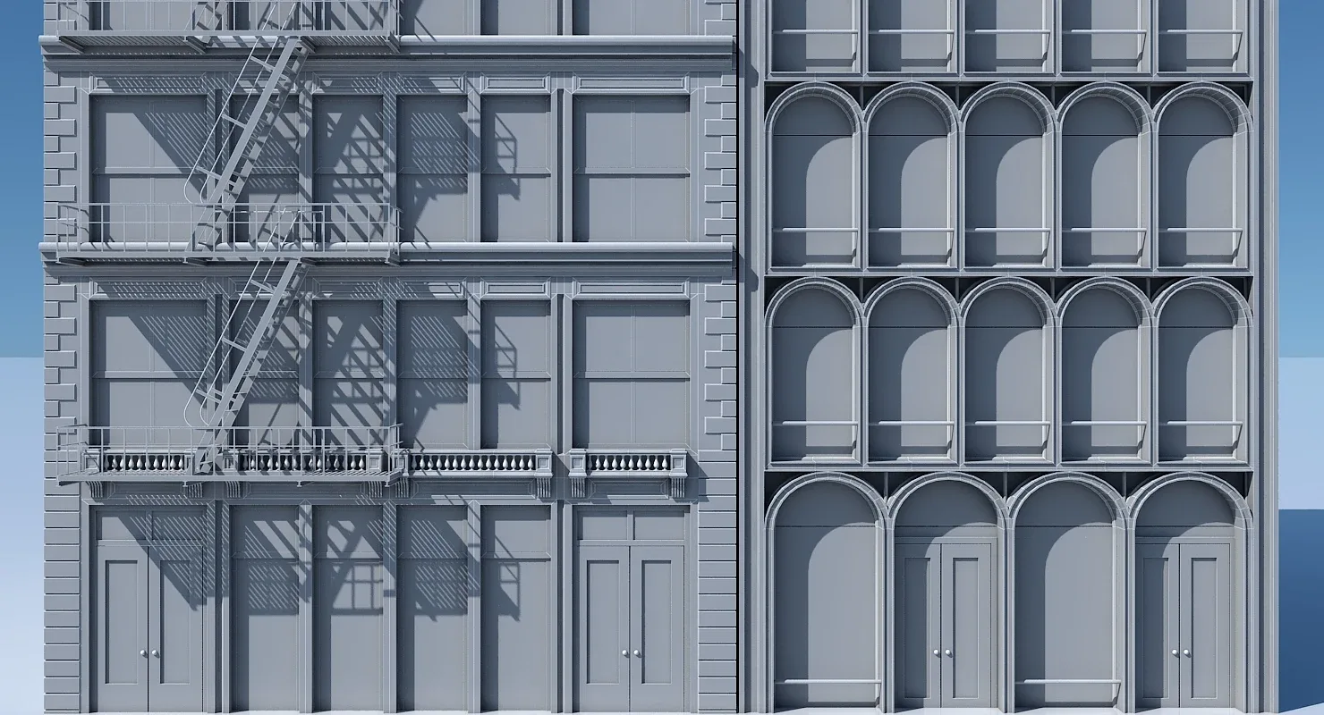 3D Commercial Building Facade 10