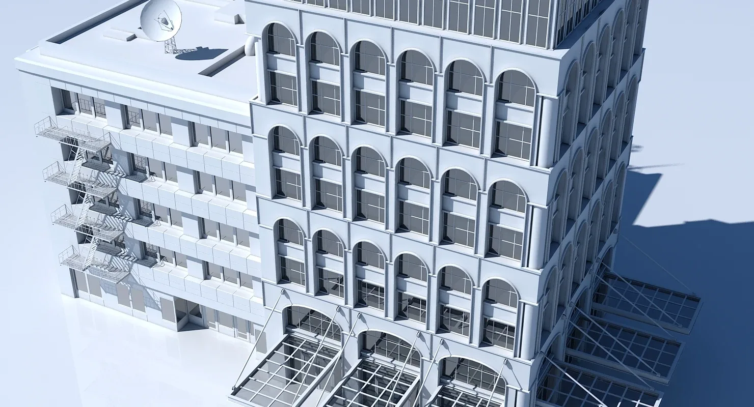 3D Commercial Building Facade 12