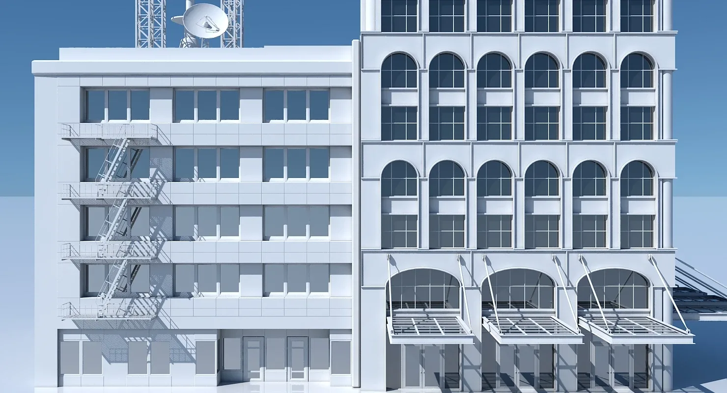 3D Commercial Building Facade 12