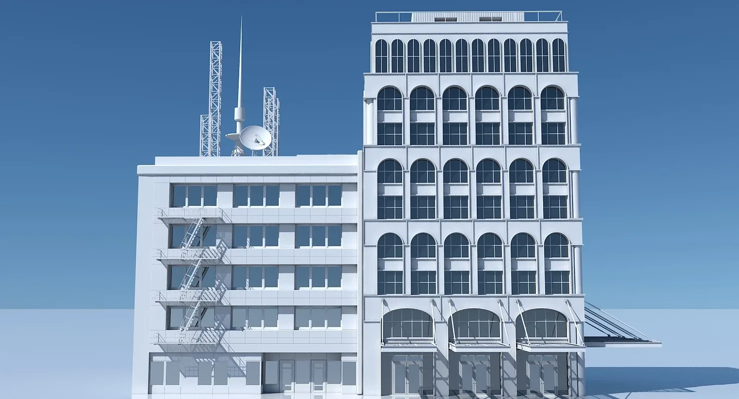 3D Commercial Building Facade 12