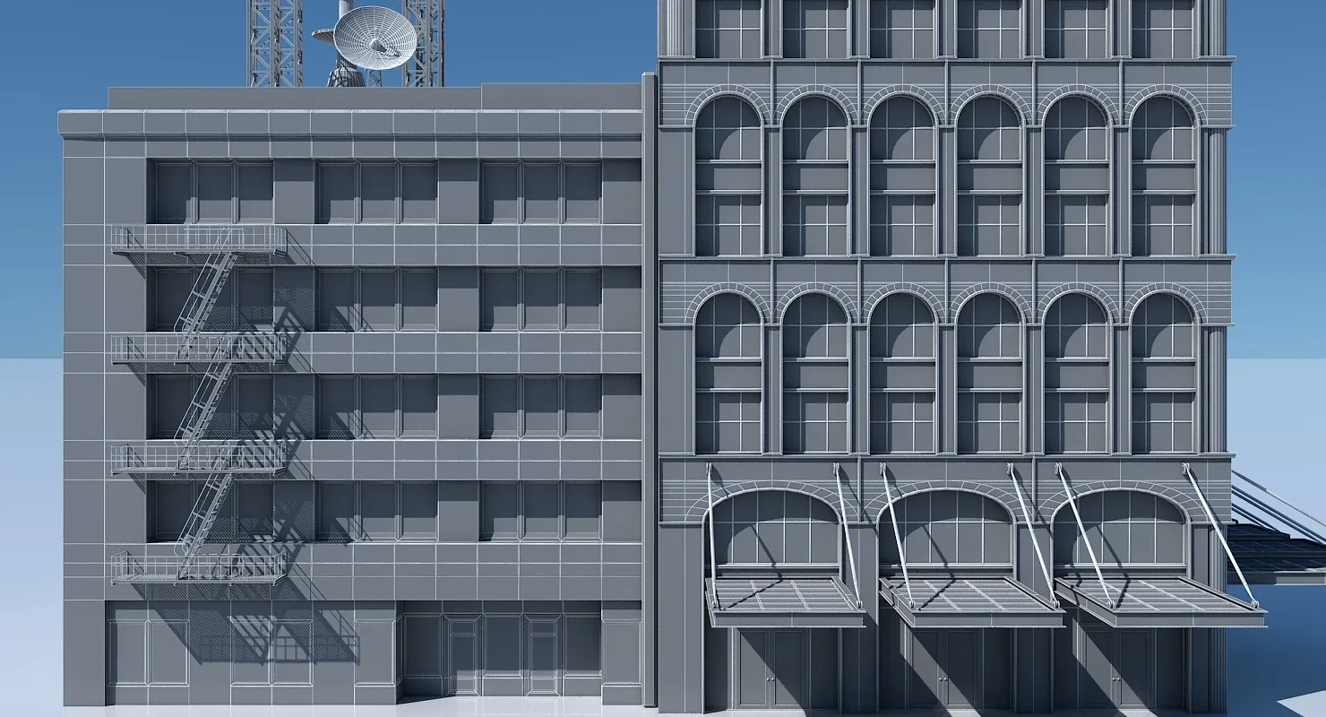 3D Commercial Building Facade 12