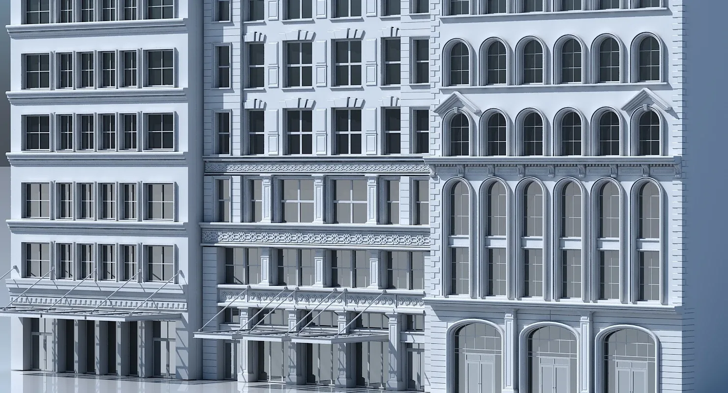 3D Commercial Building Facade 14