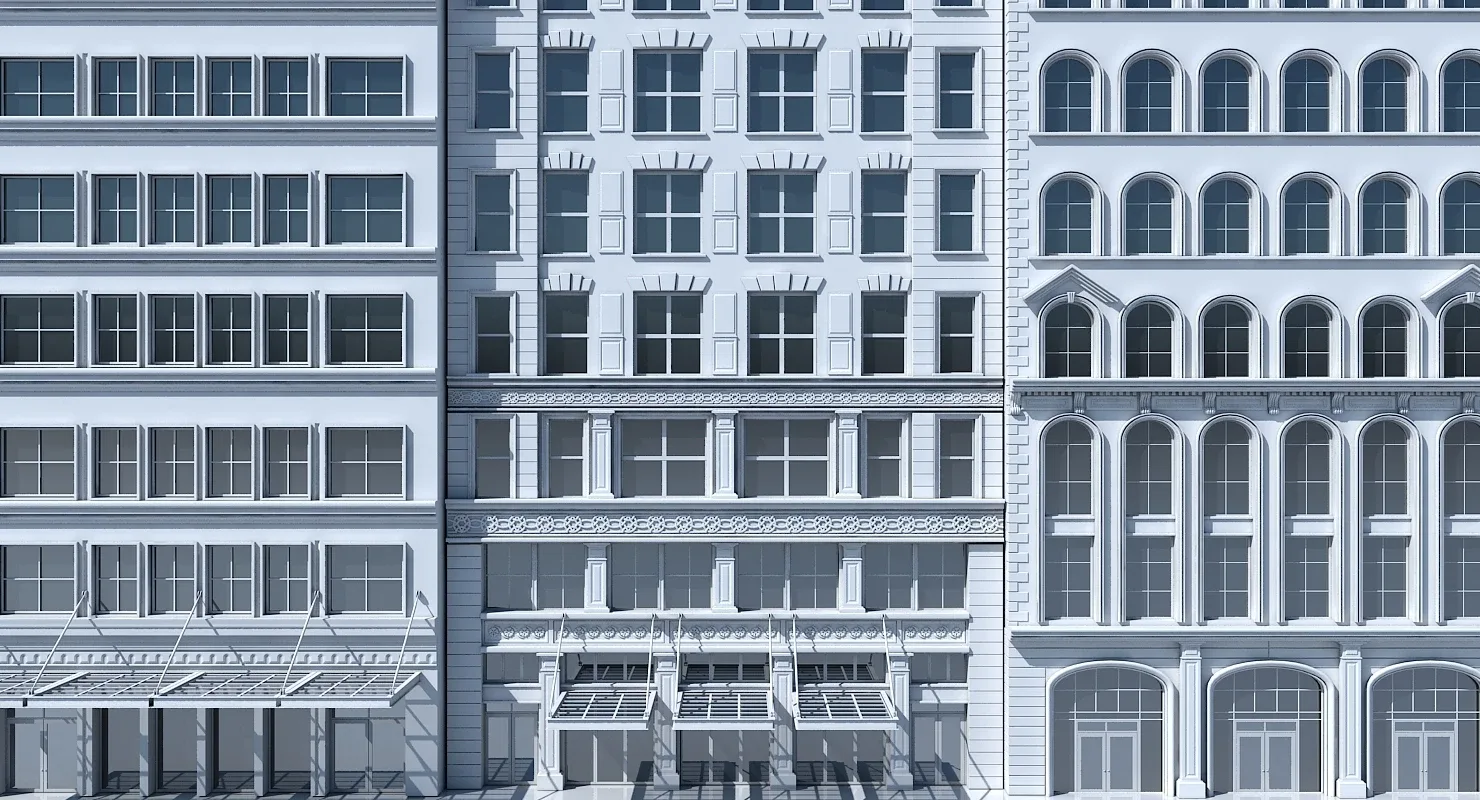 3D Commercial Building Facade 14