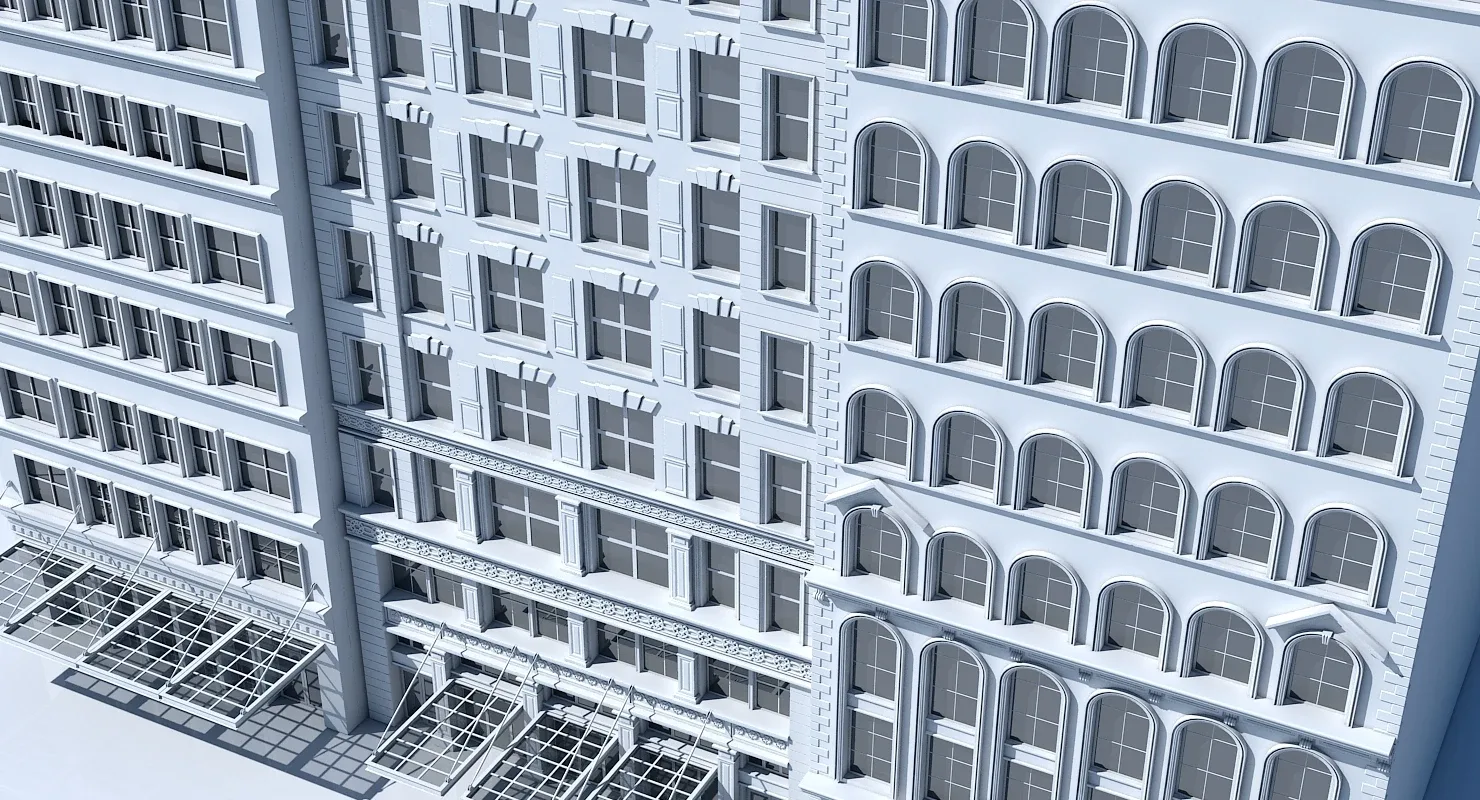 3D Commercial Building Facade 14