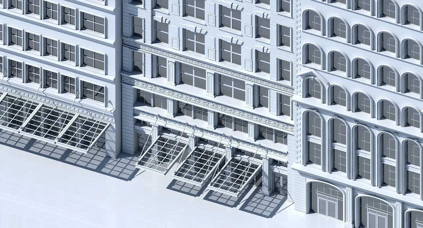 3D Commercial Building Facade 14