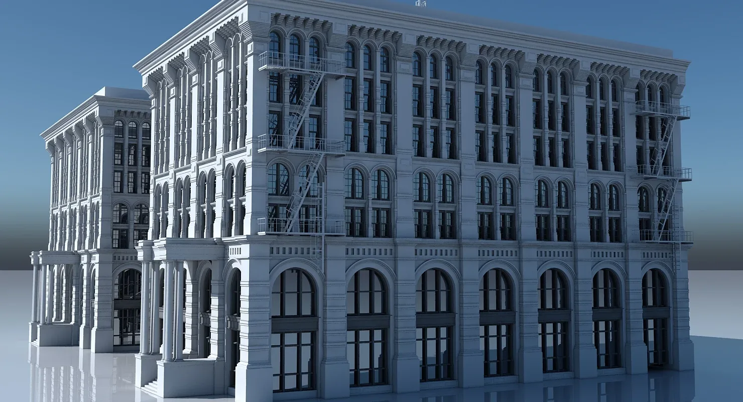 3D Commercial Building Facade 21