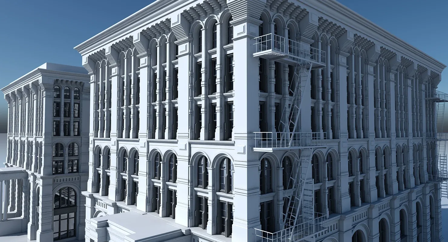 3D Commercial Building Facade 21