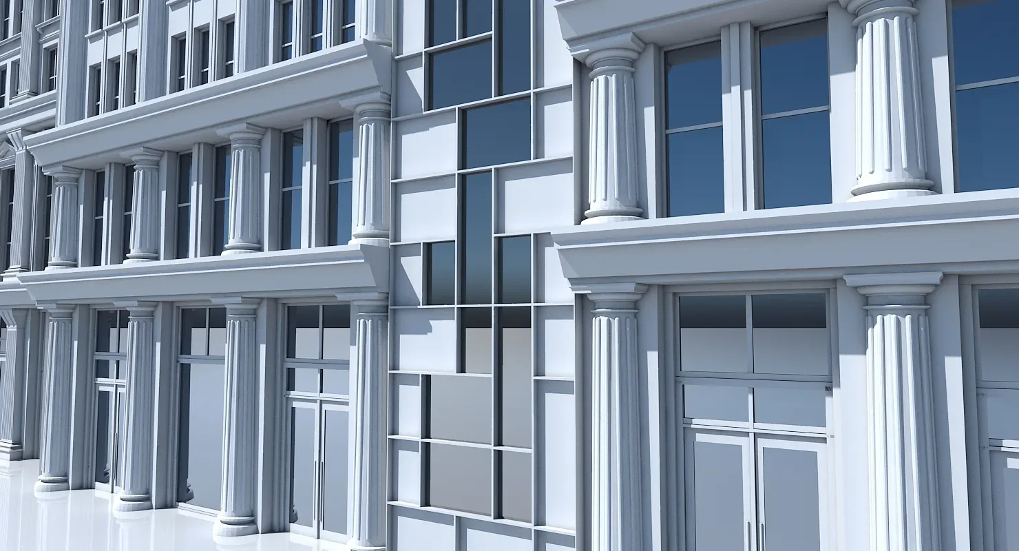 3D Commercial Building Facade 22