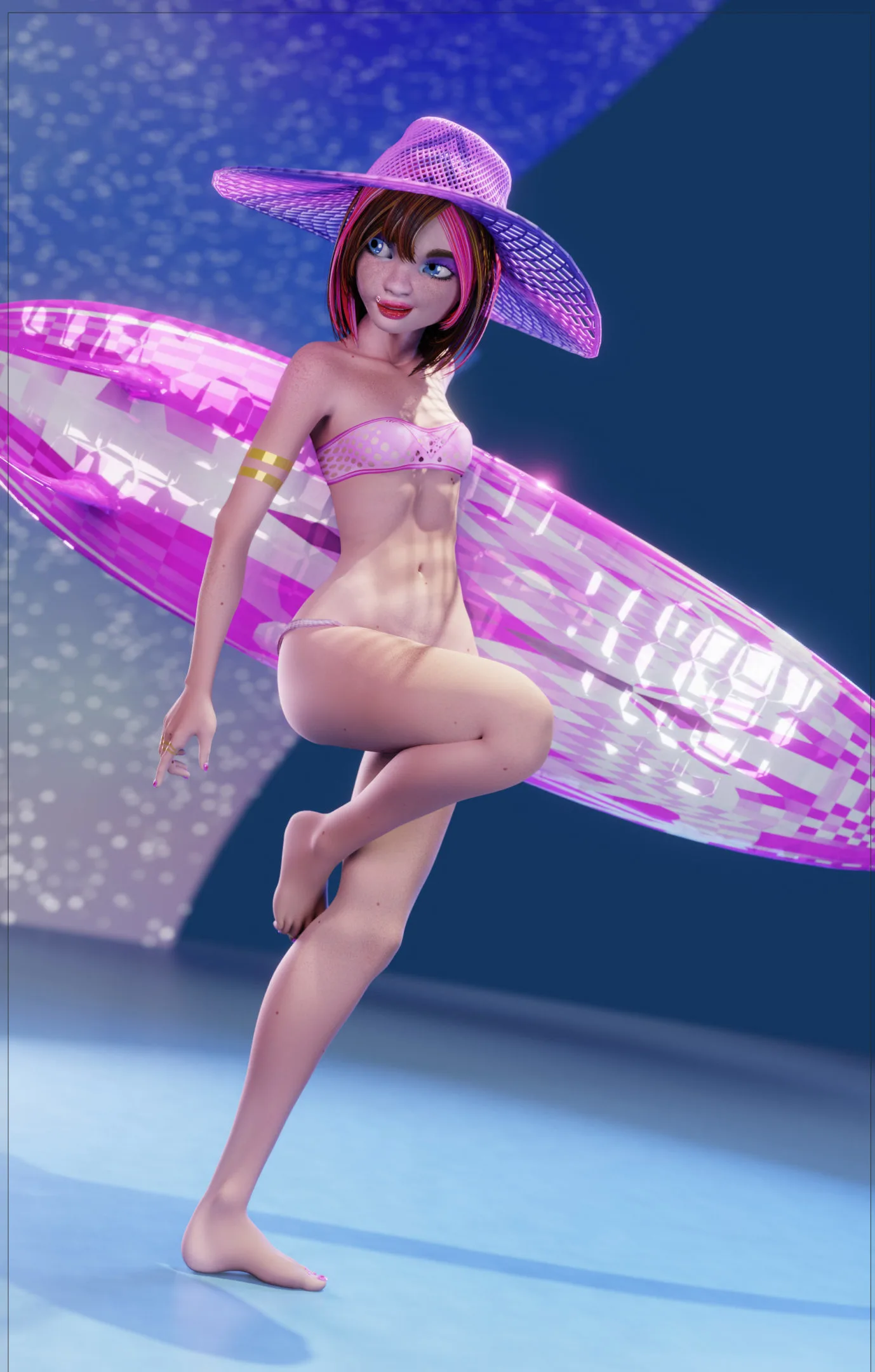 Monette Taida, Surfer Girl - Female Rigged Character