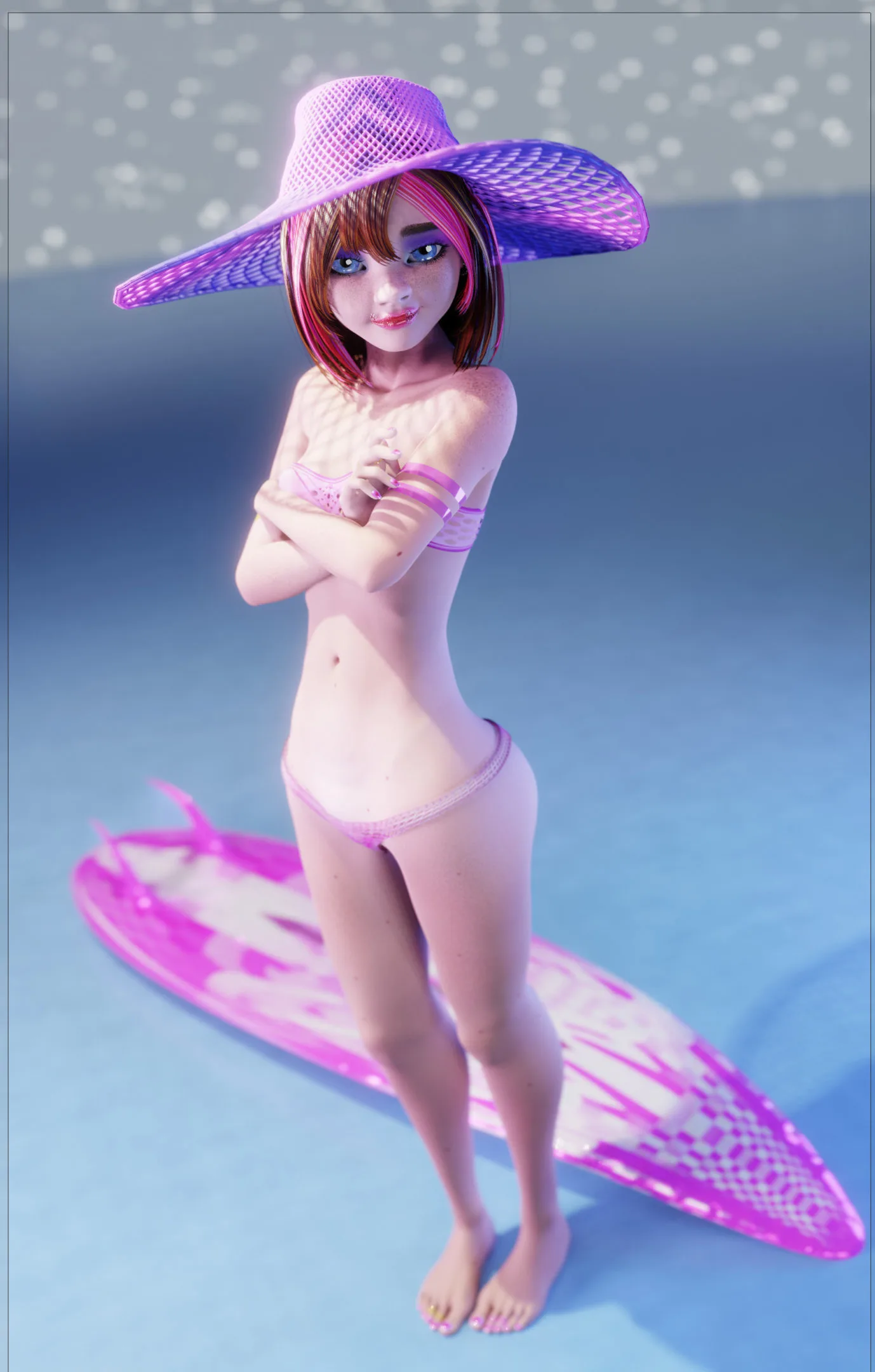 Monette Taida, Surfer Girl - Female Rigged Character