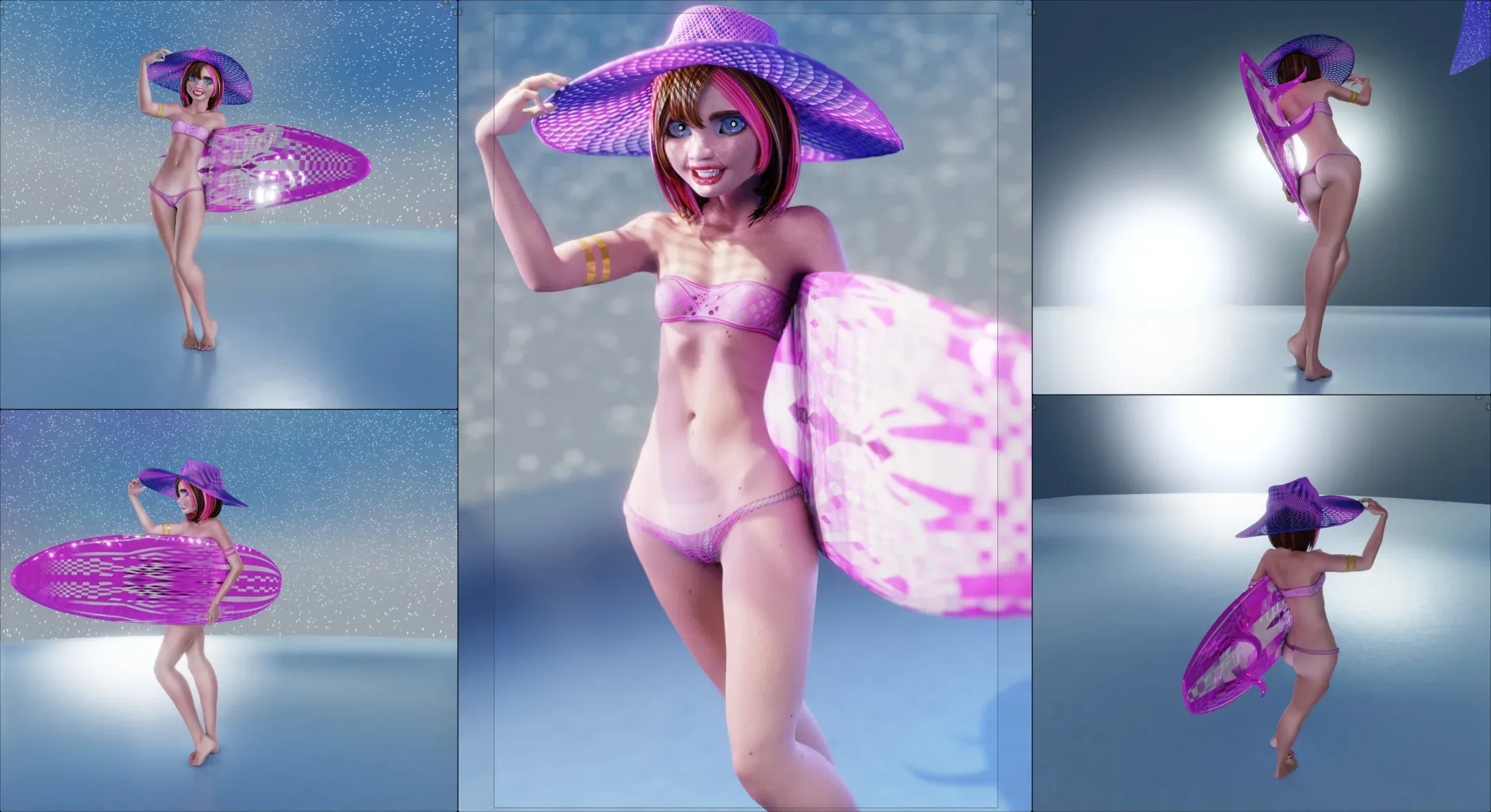 Monette Taida, Surfer Girl - Female Rigged Character