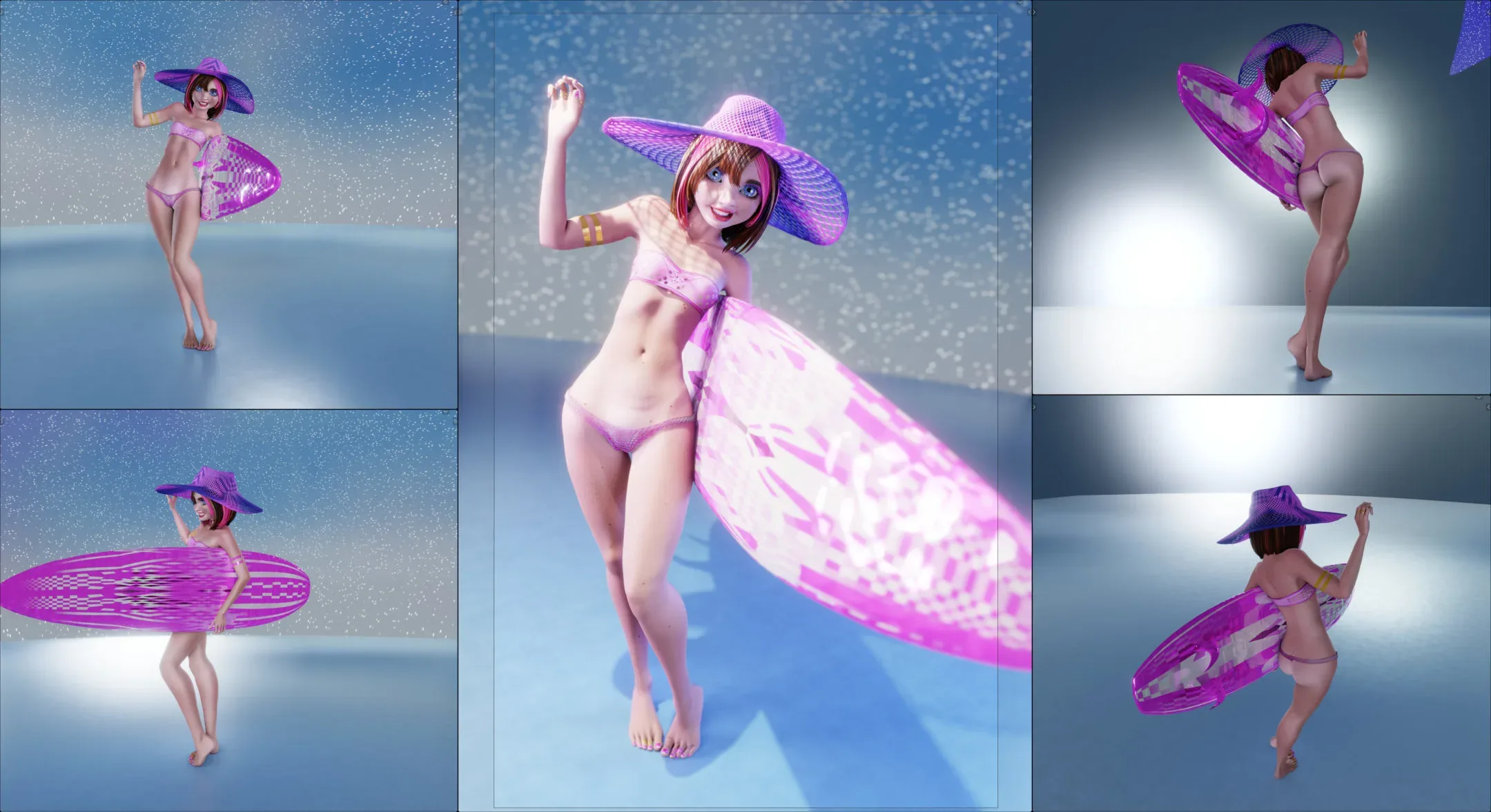 Monette Taida, Surfer Girl - Female Rigged Character