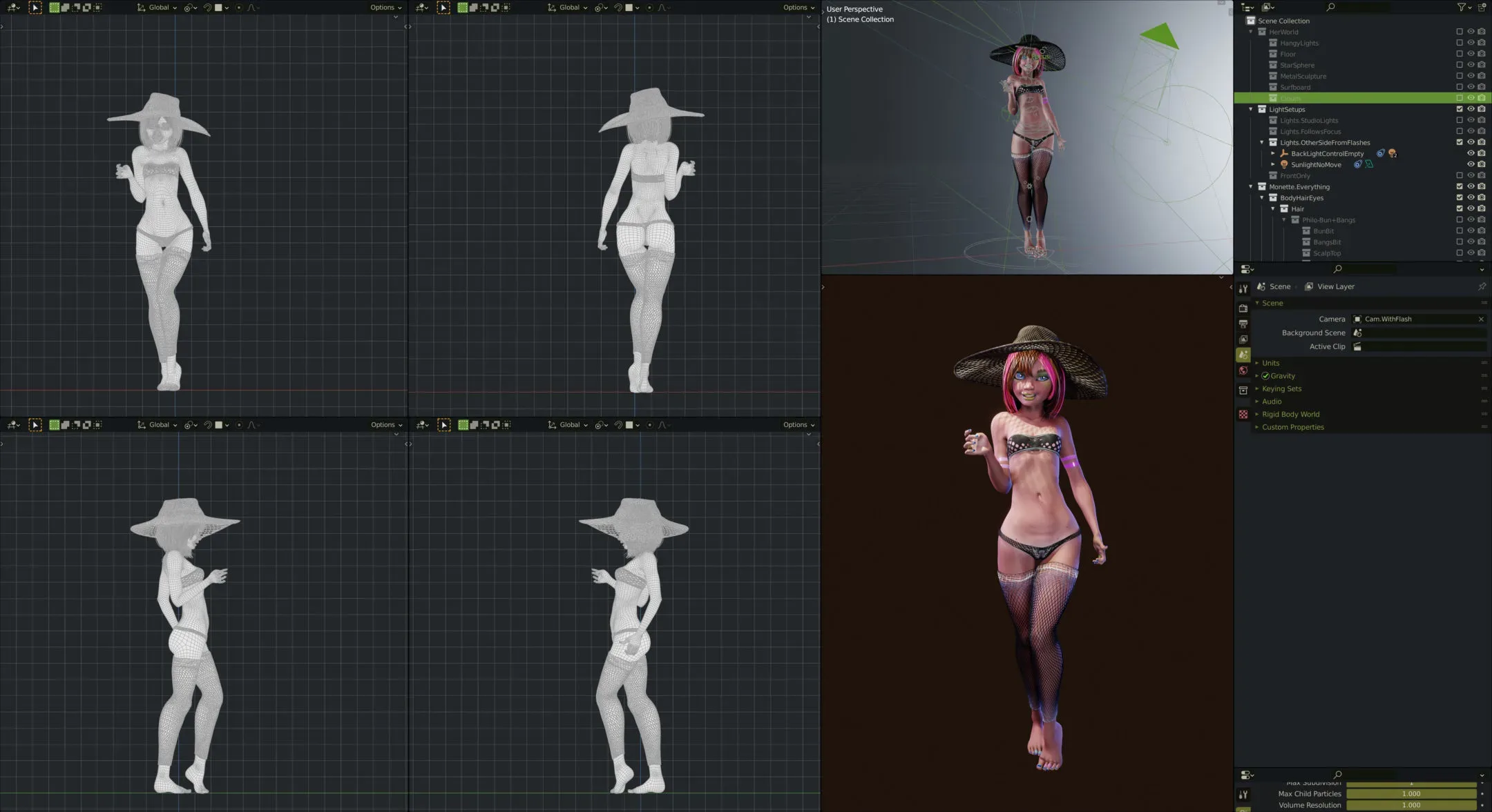 Monette Taida, Surfer Girl - Female Rigged Character