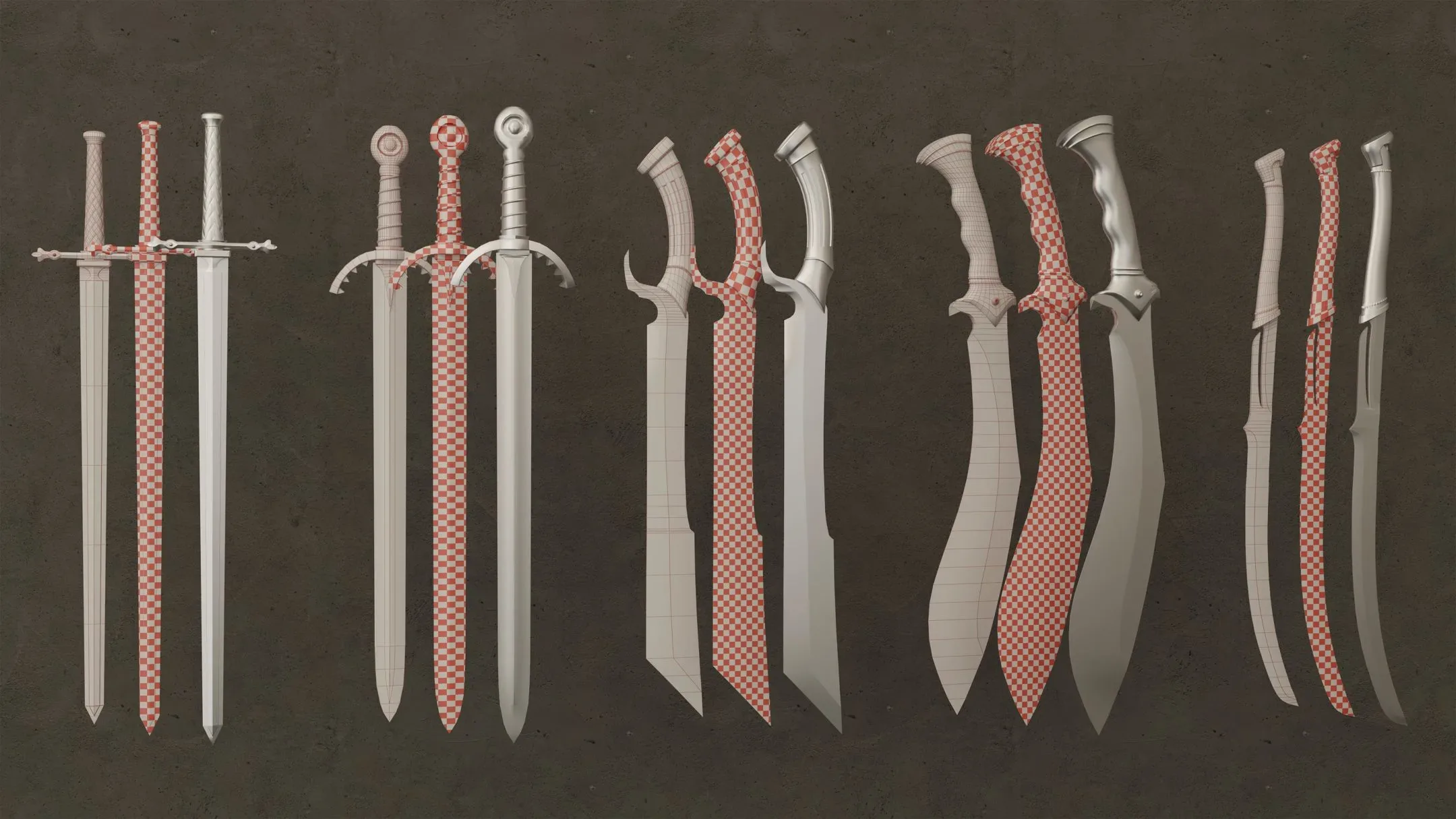 25 Sword Base Mesh - Vol 01 ( Game Ready )