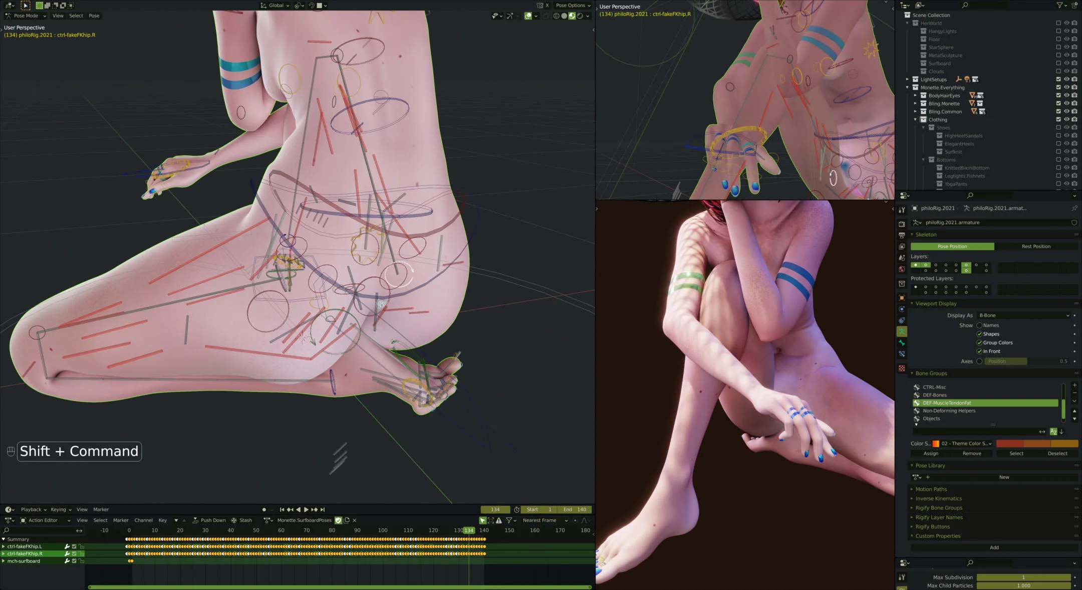 Rigging Nude Females in Blender, Lesson 2, Hips/Pelvis