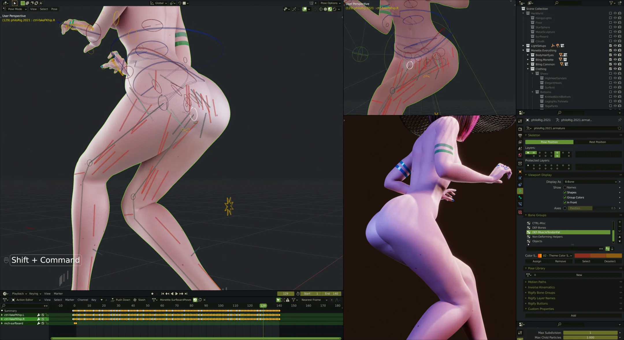Rigging Nude Females in Blender, Lesson 2, Hips/Pelvis