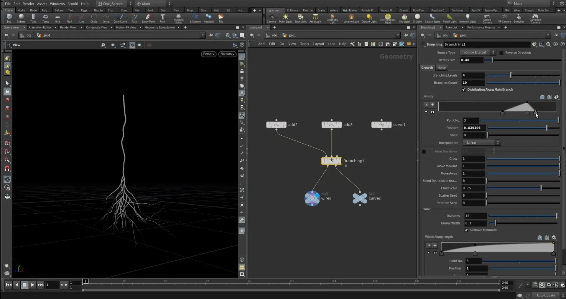 Branching tool ( Houdini digital asset )