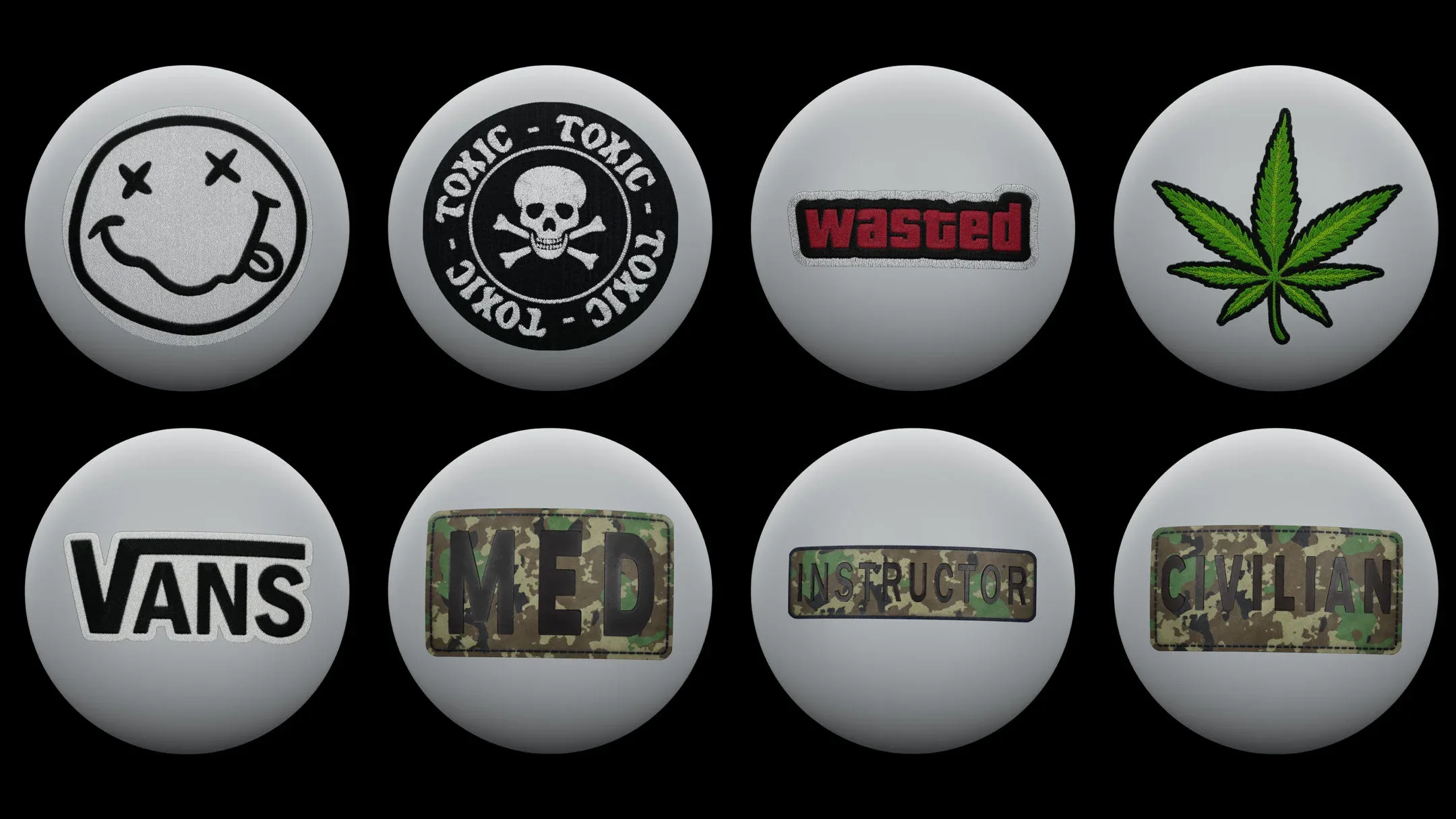 Embroidery and leather Patches for substance painter