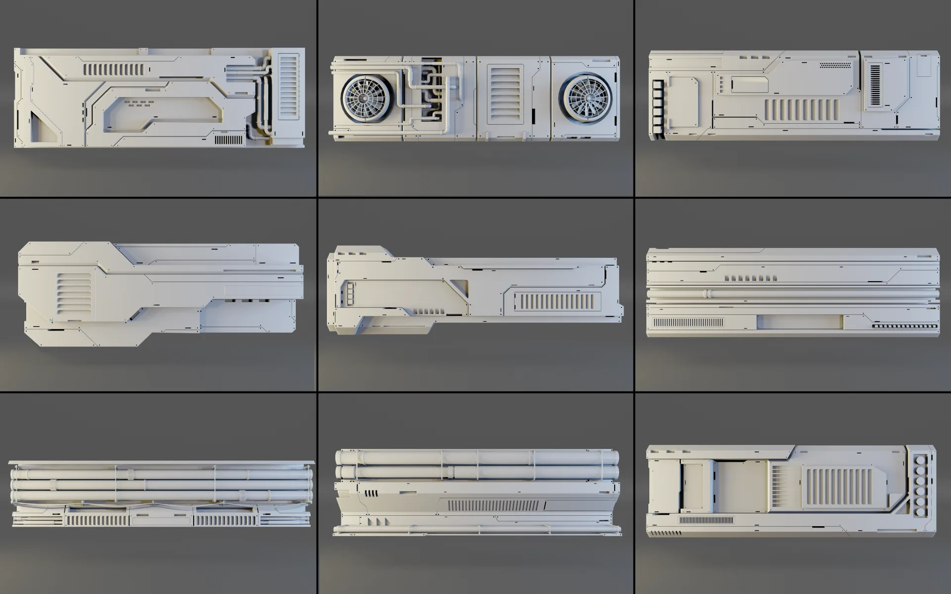 24 + scifi architecture / kitbash panels pack/vol 02