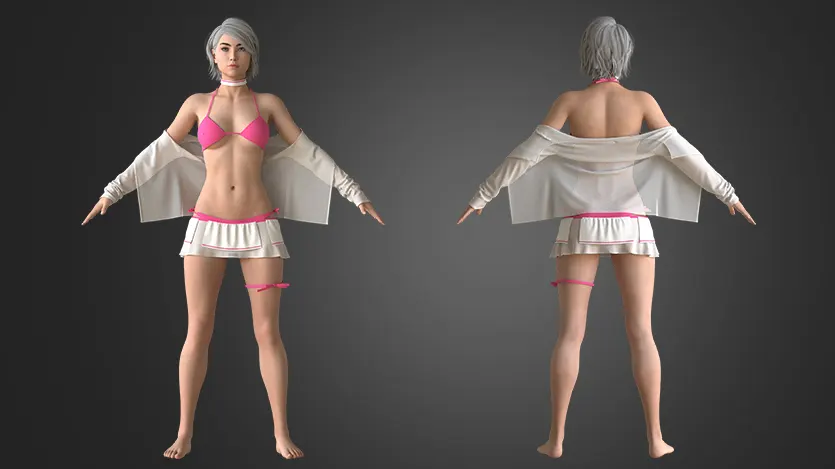 Female sexy bikini 2 colors | clo3d | marvelous designer