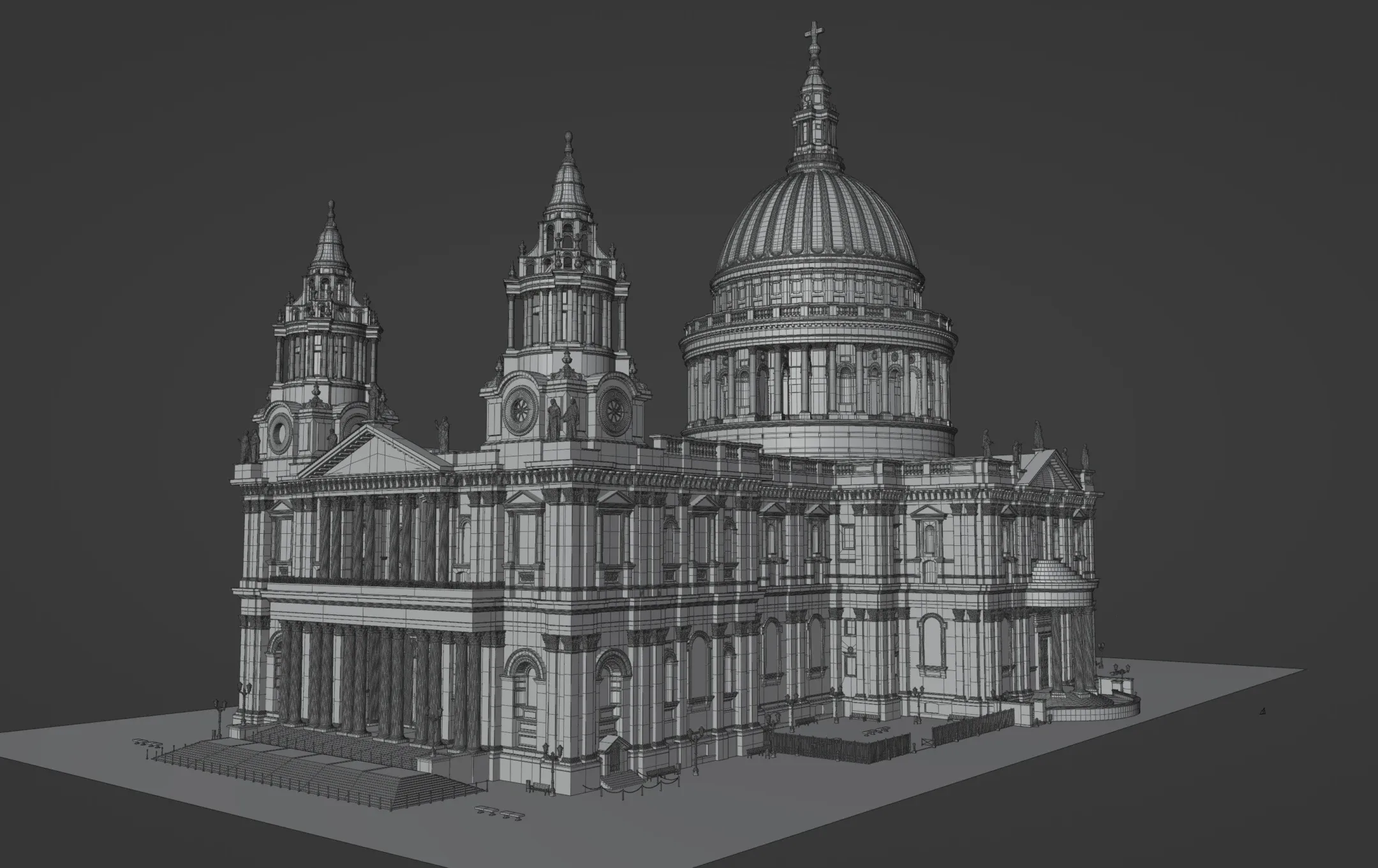 Saint Paul Cathedral 3D Scene + Modular Kits