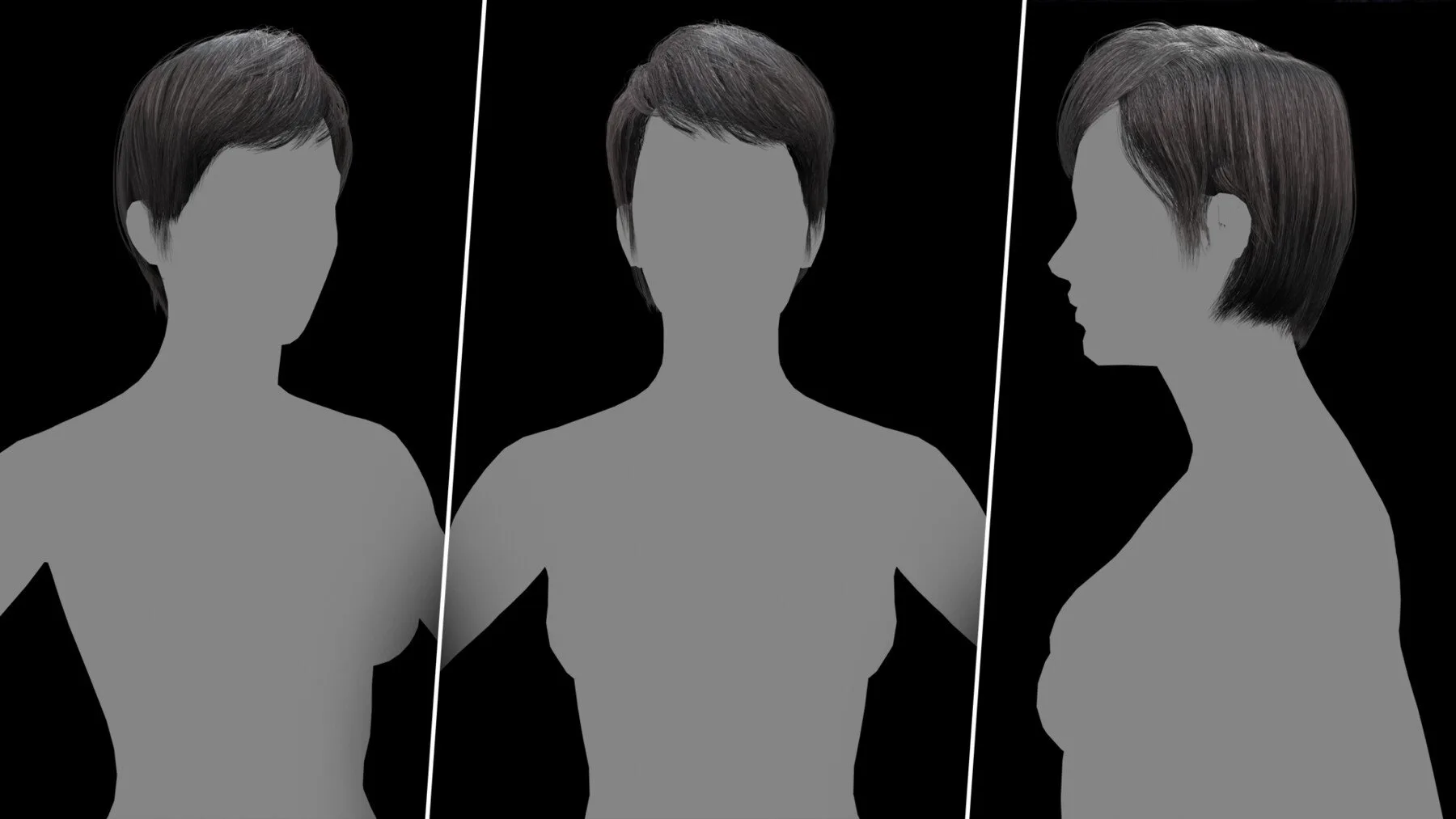 Very Low Poly Hair Cards ( 20 Male And Female Hair Models)