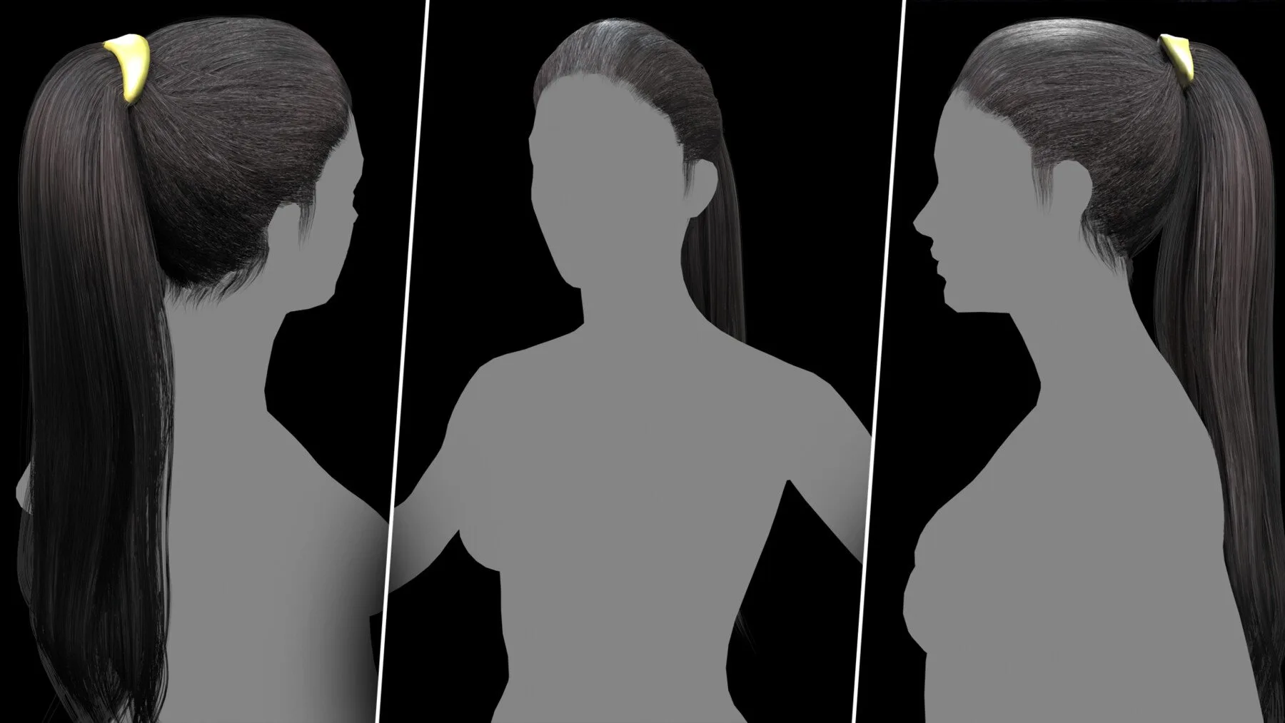 Very Low Poly Hair Cards ( 20 Male And Female Hair Models)