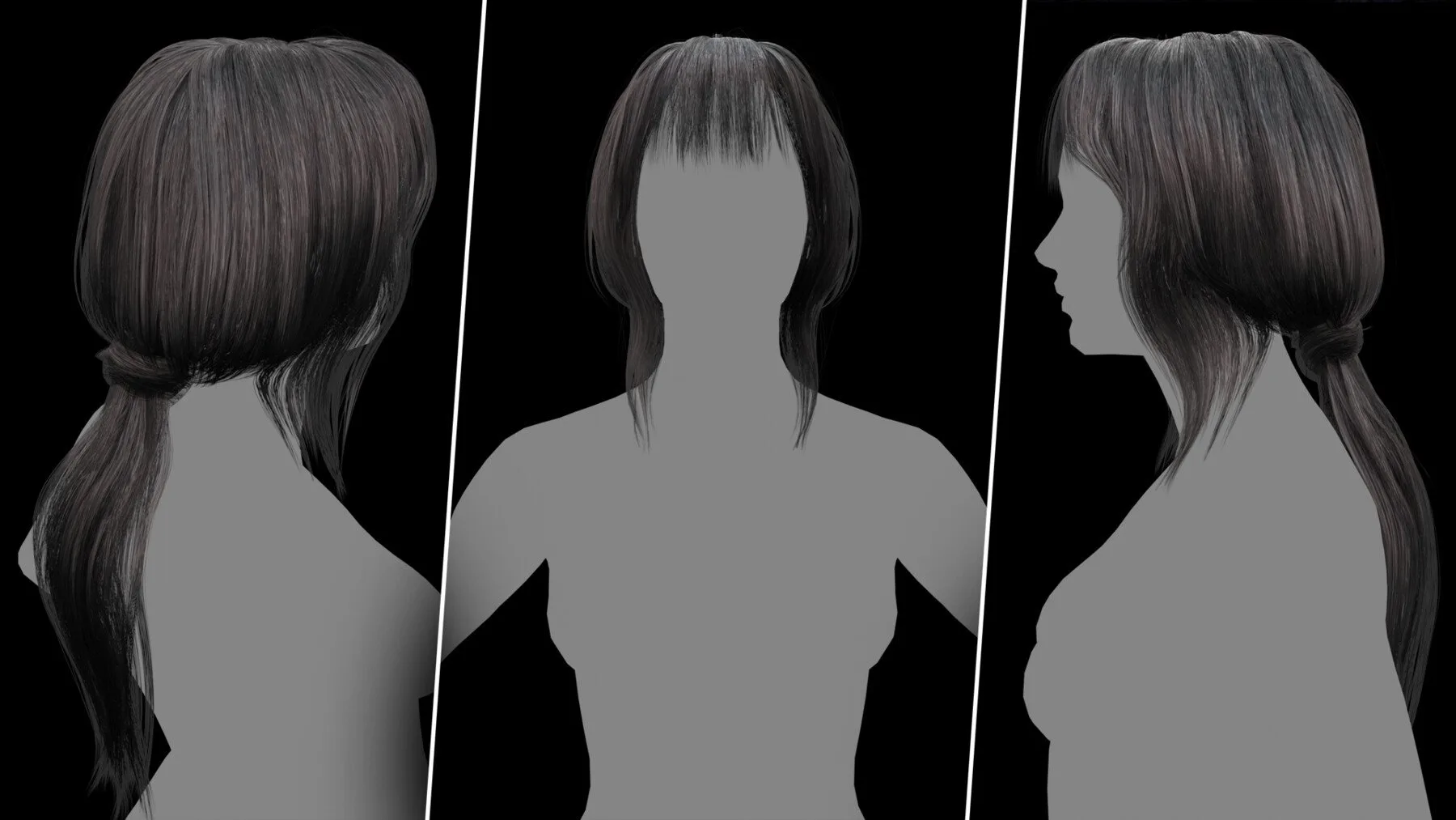 Very Low Poly Hair Cards ( 20 Male And Female Hair Models)