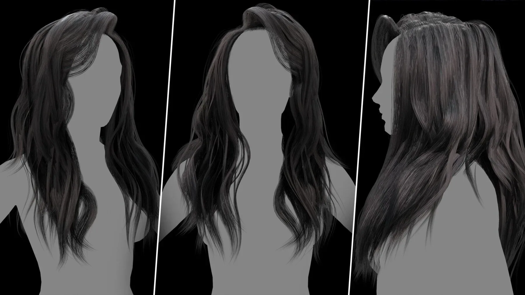 Very Low Poly Hair Cards ( 20 Male And Female Hair Models)