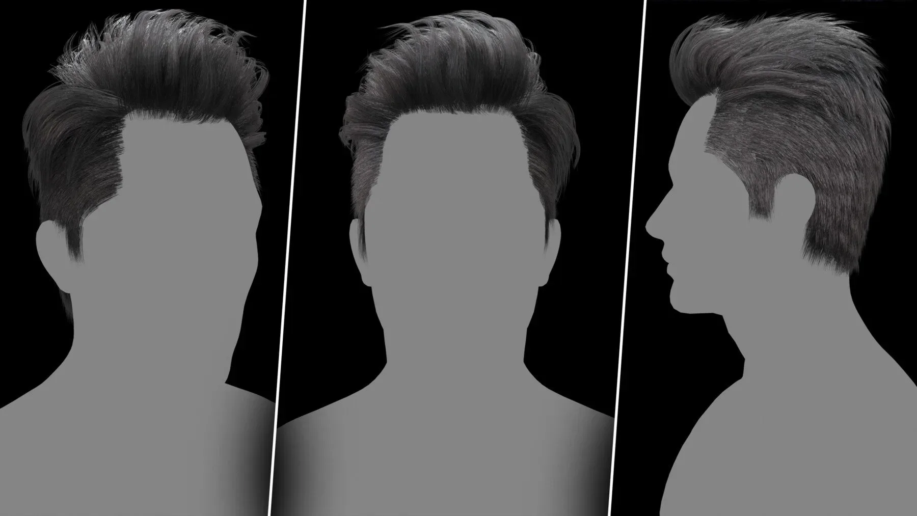 Very Low Poly Hair Cards ( 20 Male And Female Hair Models)