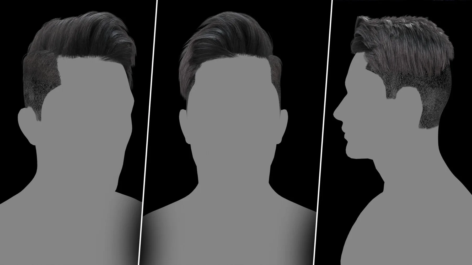 Very Low Poly Hair Cards ( 20 Male And Female Hair Models)