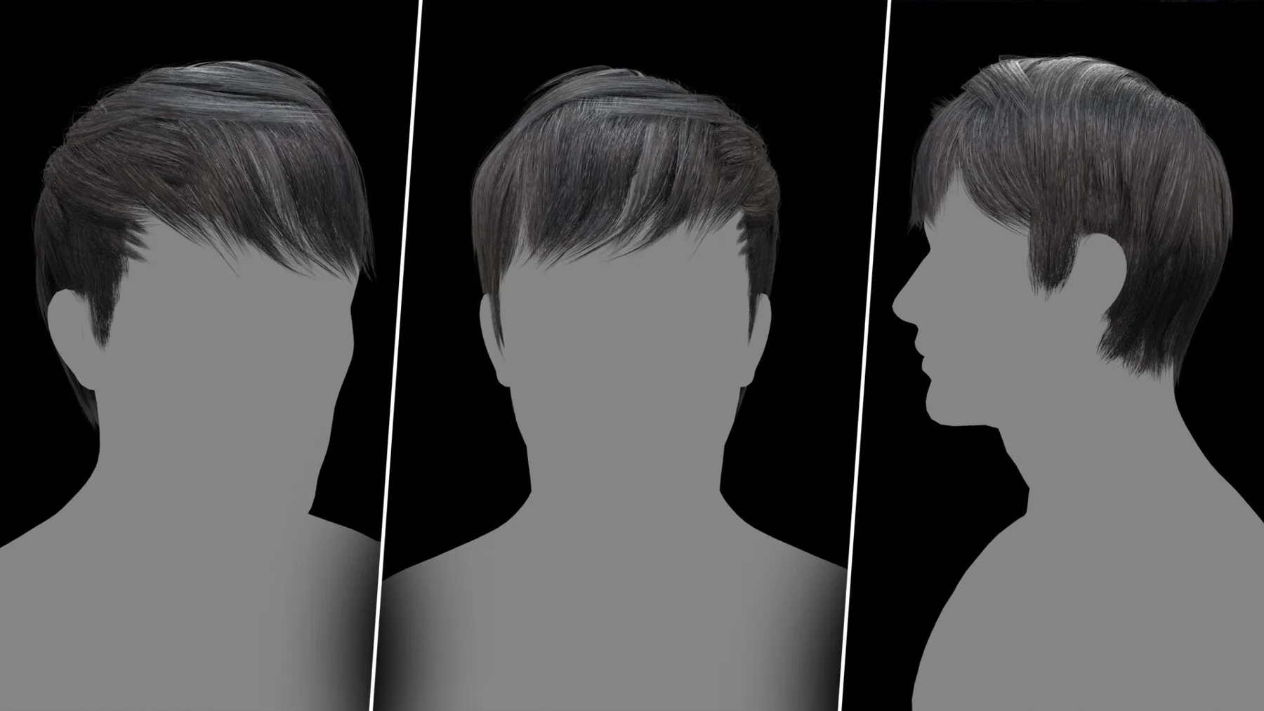 Very Low Poly Hair Cards ( 20 Male And Female Hair Models)