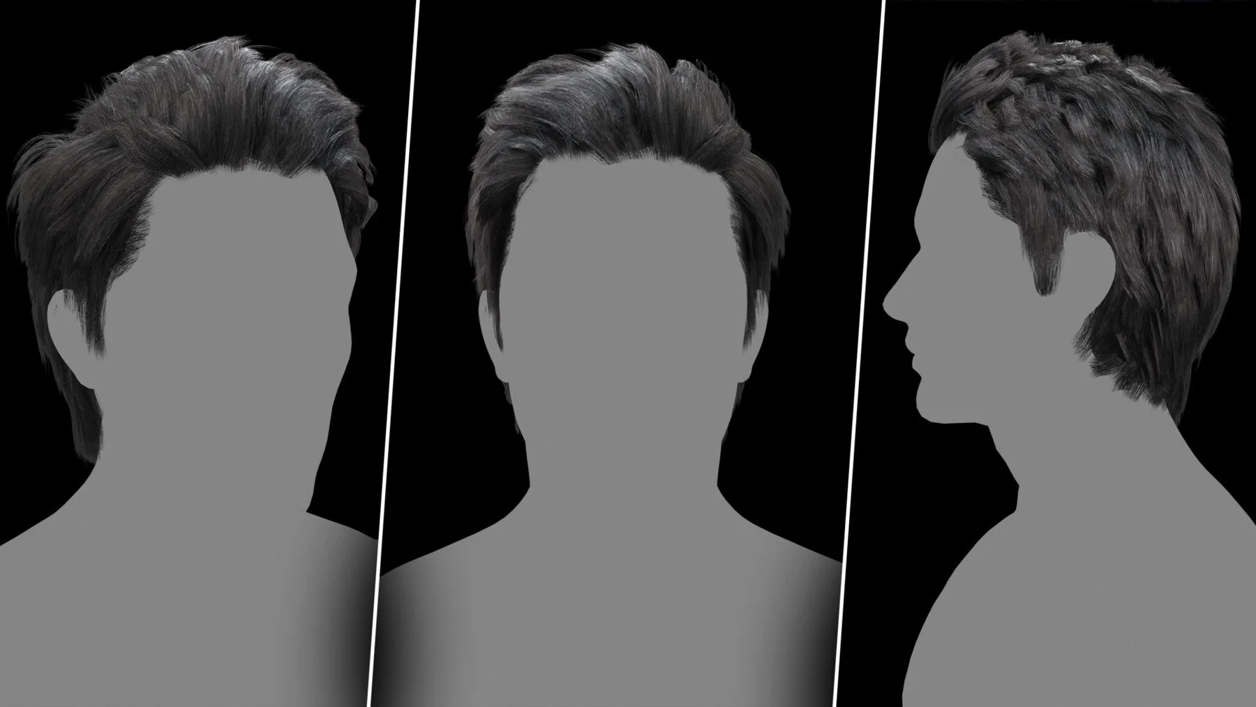 Very Low Poly Hair Cards ( 20 Male And Female Hair Models)